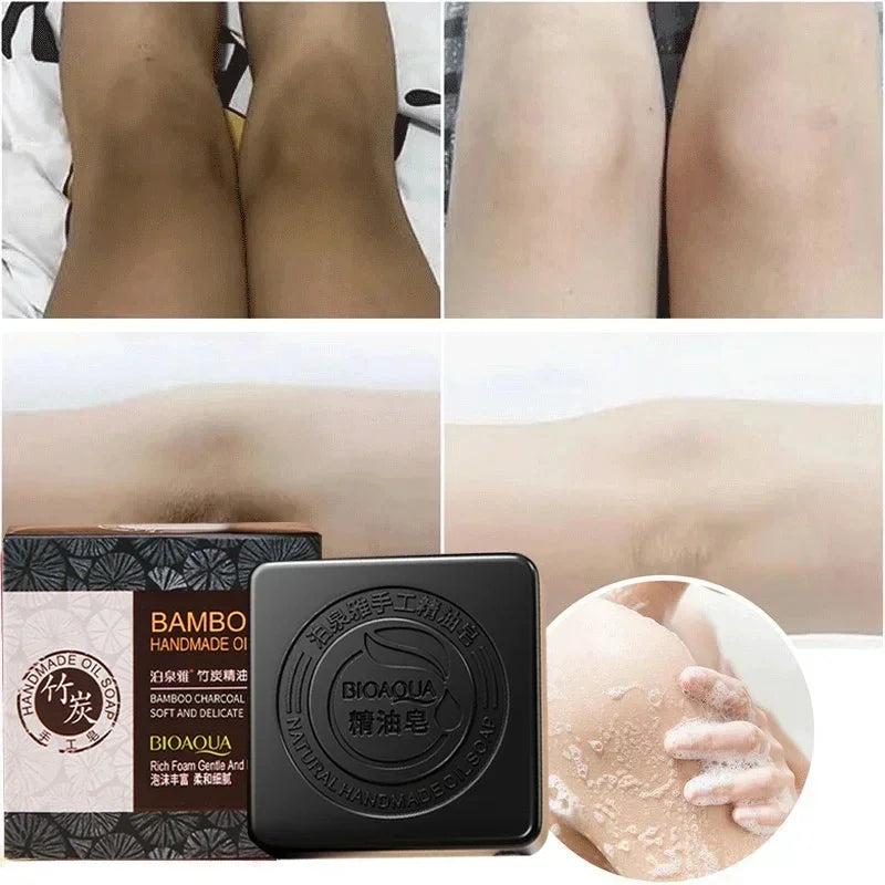 Bamboo Charcoal Handmade Essential oil Soap Deep Cleansing Oil Control Blackhead Remover Skin Moisturizing Face Wash Hair Bath
