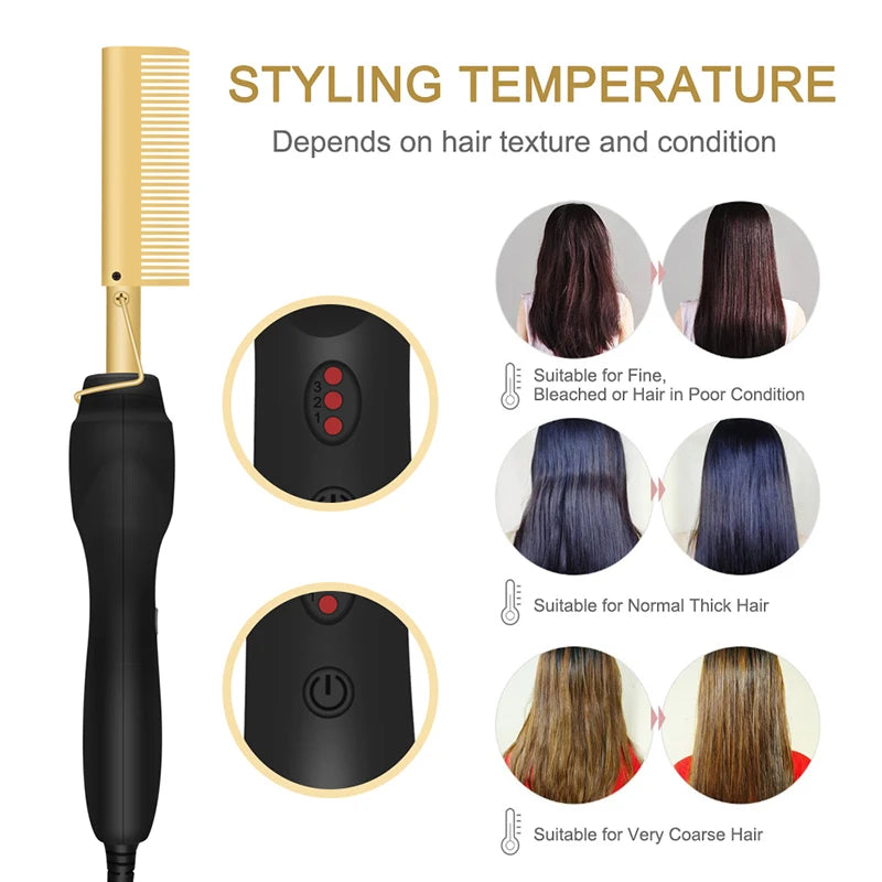 Salon Hair Straightener Quick heating portable travel anti-burn straightener Personalized hot press hair brushing device