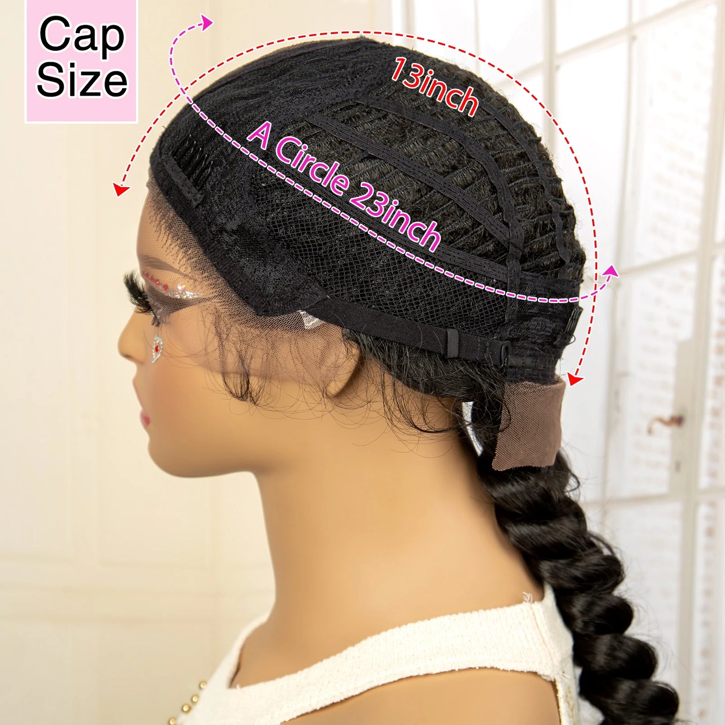 Synthetic Fishtail Braided Wigs Lace Front Wig 24 Inches Cornrow Braiding Wigs with Baby Hair for Black Women Braids Wig