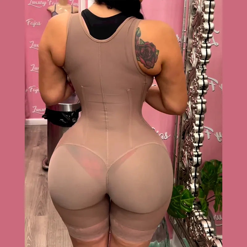 Fajas Colombianas High Compression Flatten Abdomen Body Shaper Tummy Control Butt Lifter Shapewear Waist Trainer Bodysuit