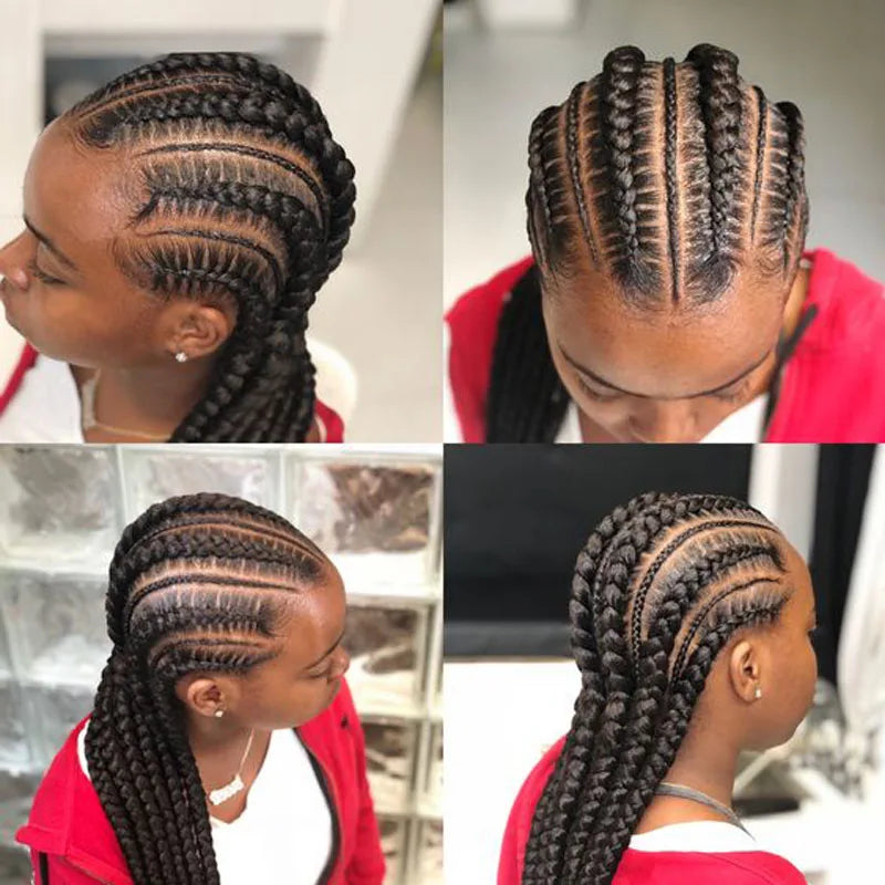 Incoo 36" Synthetic Full Lace Braided Wigs For Black Women Jumbo Knotless Box Braid Lace Wigs Cornrow Wig Braide African Hair