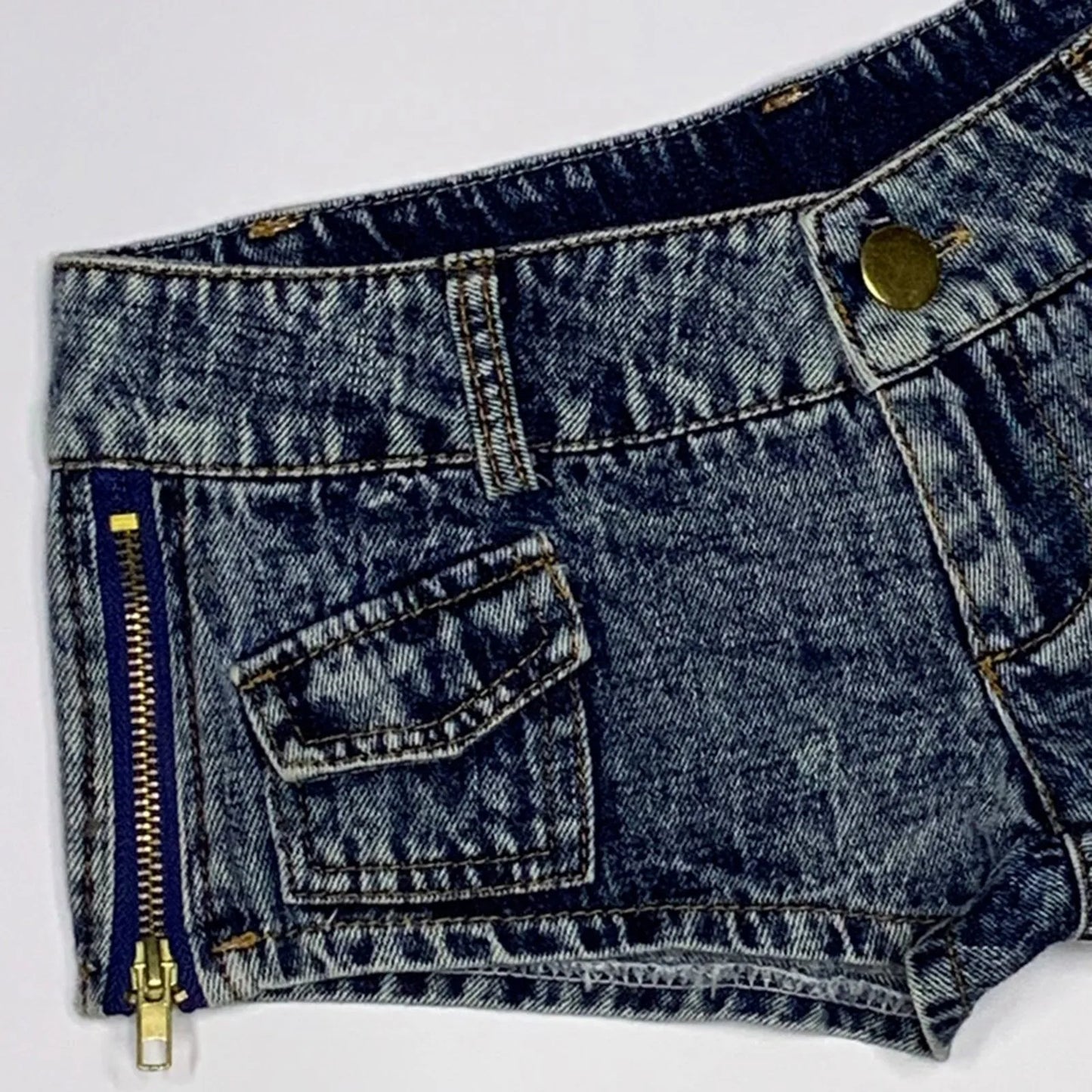 Retro Ripped Shorts Womens' Side Slit Denim Trouser Summer Denim Pants Button Pockets High Waisted Shorts Stylish Slacks