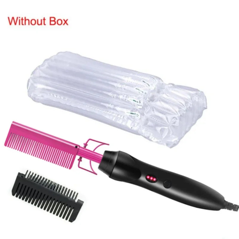 2 in 1 Electric Hot Heating Comb Hair Straightener Curler Flat Irons Wet Dry Hair Iron Straightening Brush Hair Styling Tools