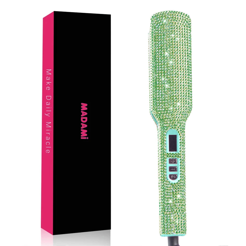Rhinestone Flat Iron For a Perm Titanium Straightening Irons LCD Display Floating 2 Inches Wide Plate Hair Straightener Curler