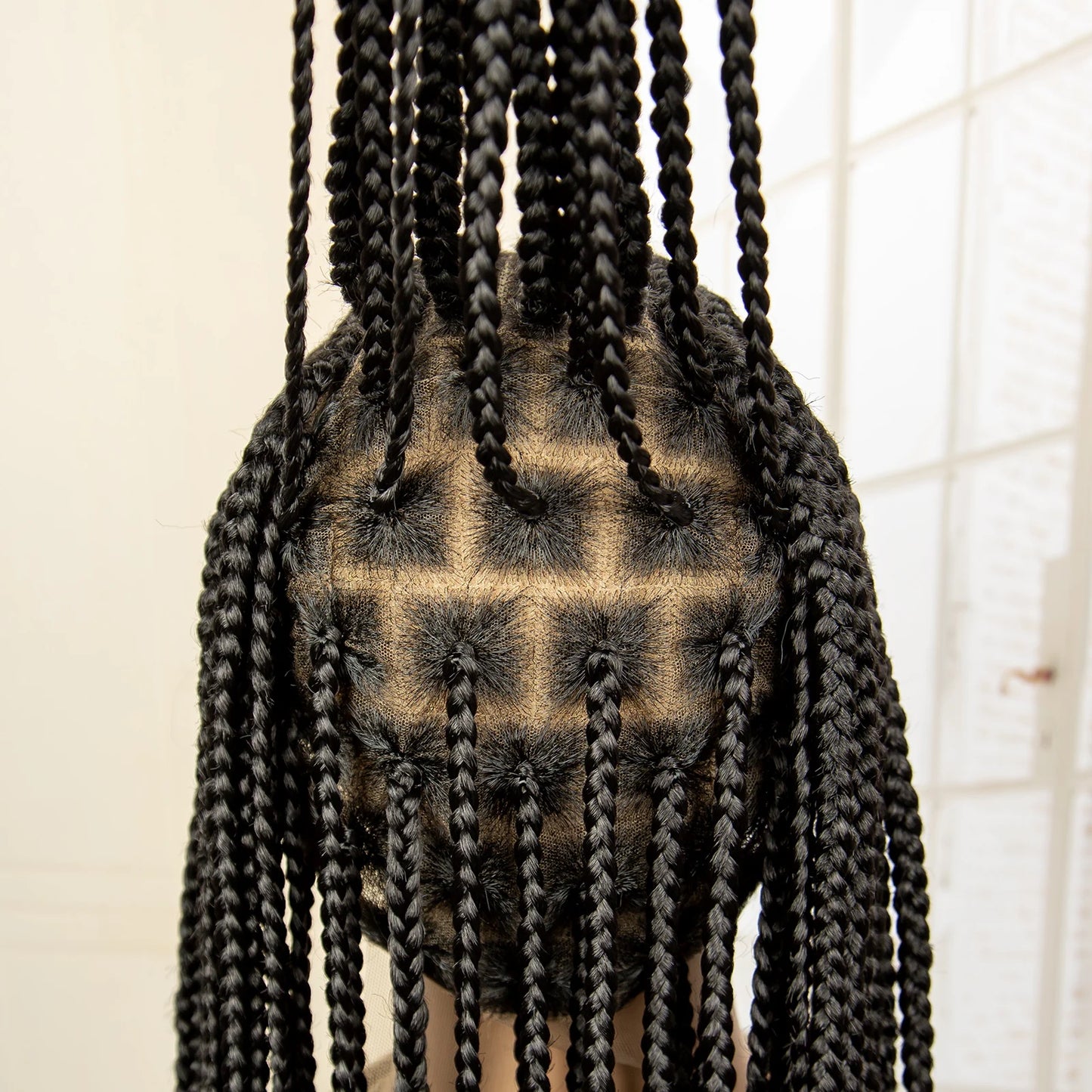 34 Inches Handmade Synthetic Braiding Wig HD Full Lace Cornrow Braided Wigs Back Knotless Box Braids Wig for Black Women