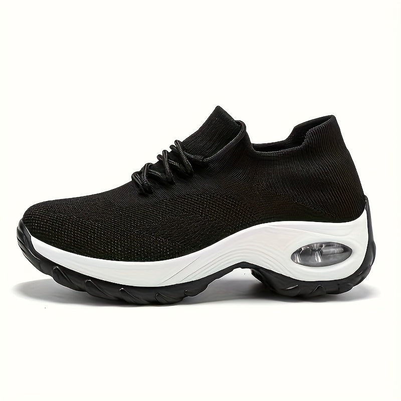 Women's Running Shoes - Lightweight Breathable Knit Sneakers with Non-Slip Cushioned Sole, Slip-On Sneakers for Gym, Hiking, Everyday - All-Season Performance Footwear in Vibrant Yellow/ (Soft Rubber Outsole), Hiking Sneakers