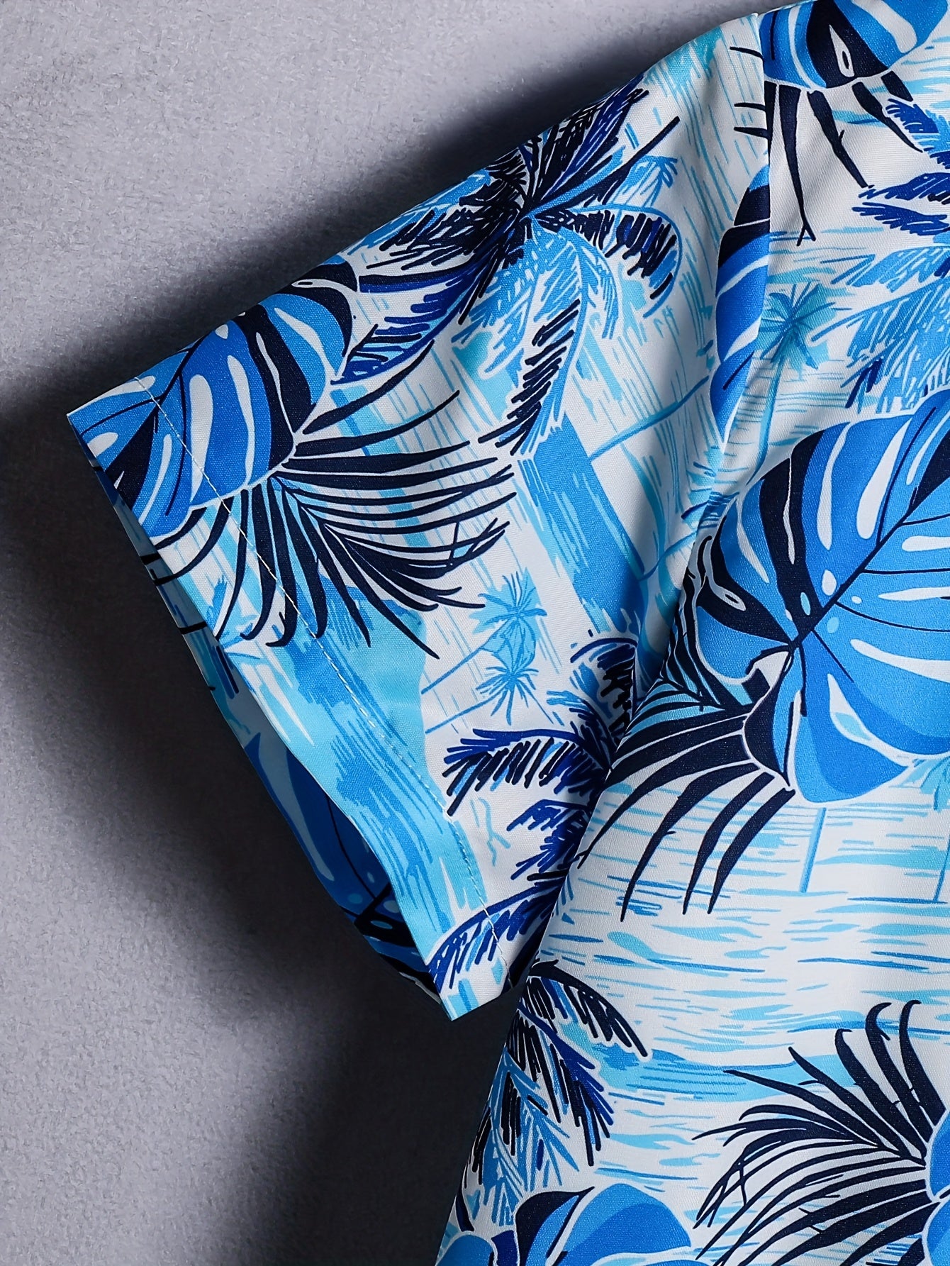 2pcs Boys' Coconut Tree Print Short Sleeve Shirt and Shorts Set, Comfortable Summer Casual and Outdoor Wear, Perfect for Outdoor