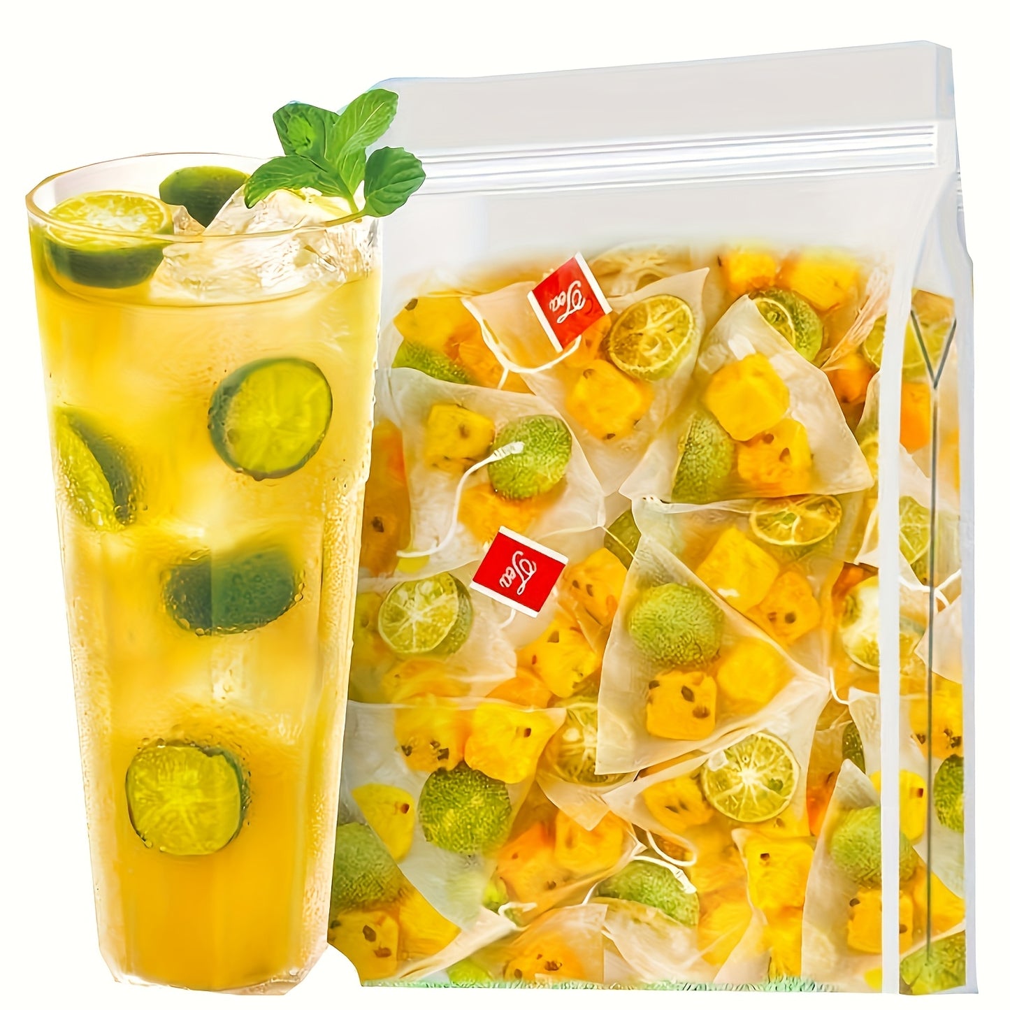 Strawberry, green orange, passion fruit tea, strawberry, passion fruit, lemon, freeze-dried fruit tea, fruit tea bag, convenient to carry, independent small packaging, brewing and drinking, soaking in water for drinking