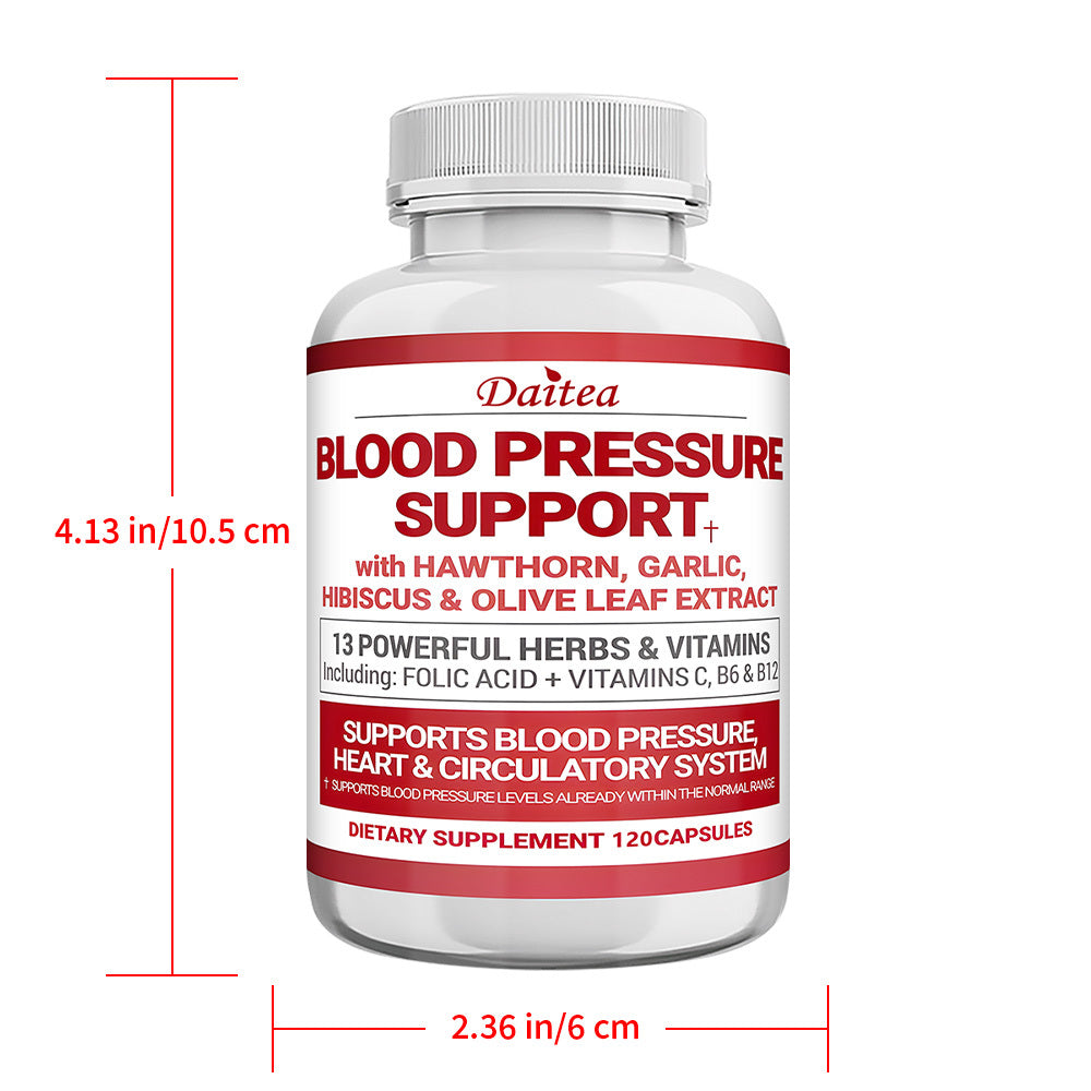 Blood Pressure Support - with Vitamins C, B6 & B12 - Supports Blood Pressure, Heart & Circulatory System - 120