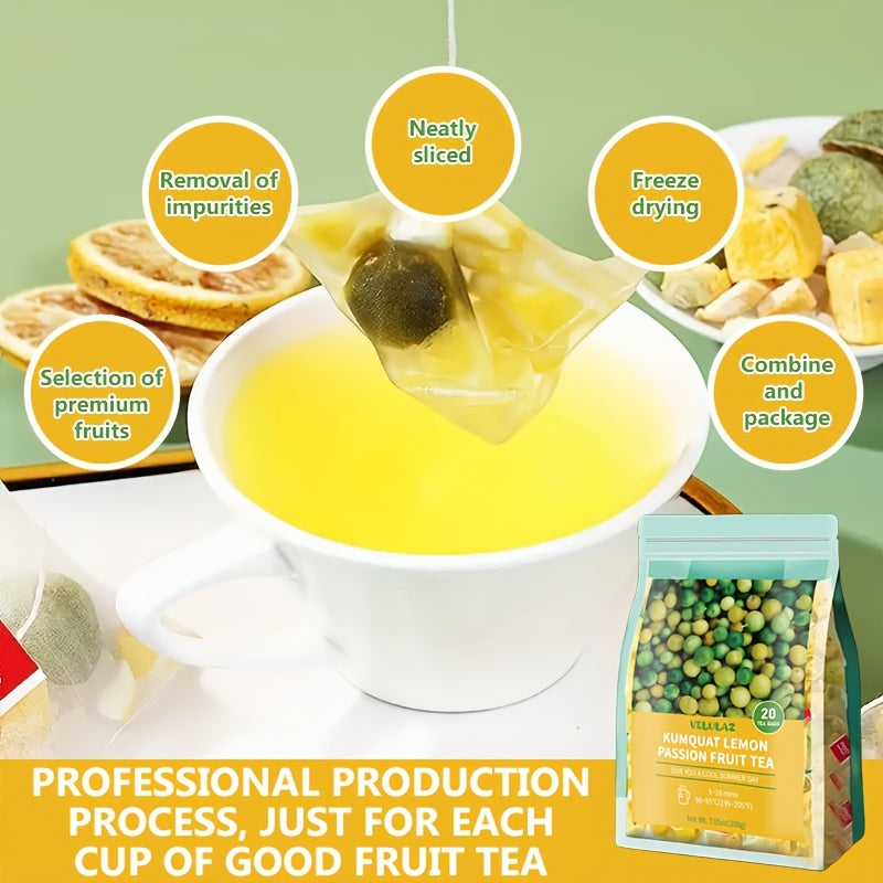 Kumquat Lemon Passion Fruit Tea - 200g - Fruity & Refreshing Herbal Tea - for Tea Lovers - Perfect Gift for Relaxation