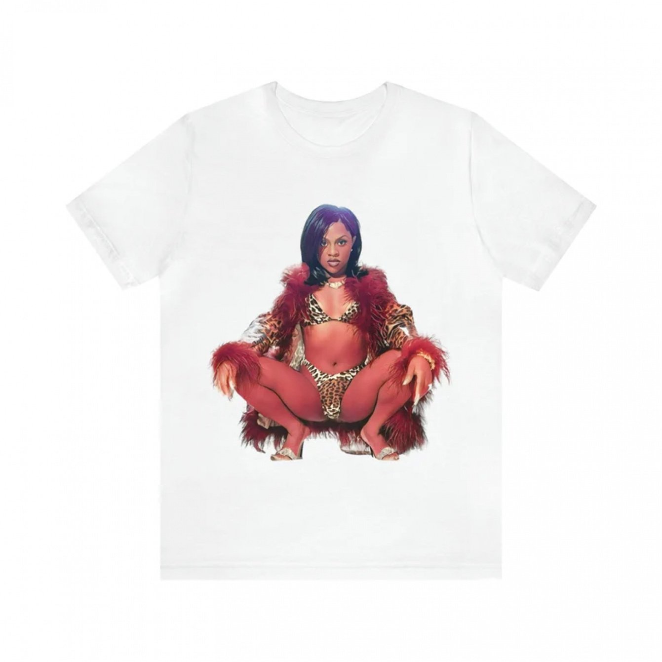 Lil Kim Hardcore Pose Graphic T-Shirt - White Casual Summer Tee with Bold Print, Round Neck, Regular Fit for Adults, Comfortable Daily Wear | Edgy Fashion Top | Soft Fabric Shirt