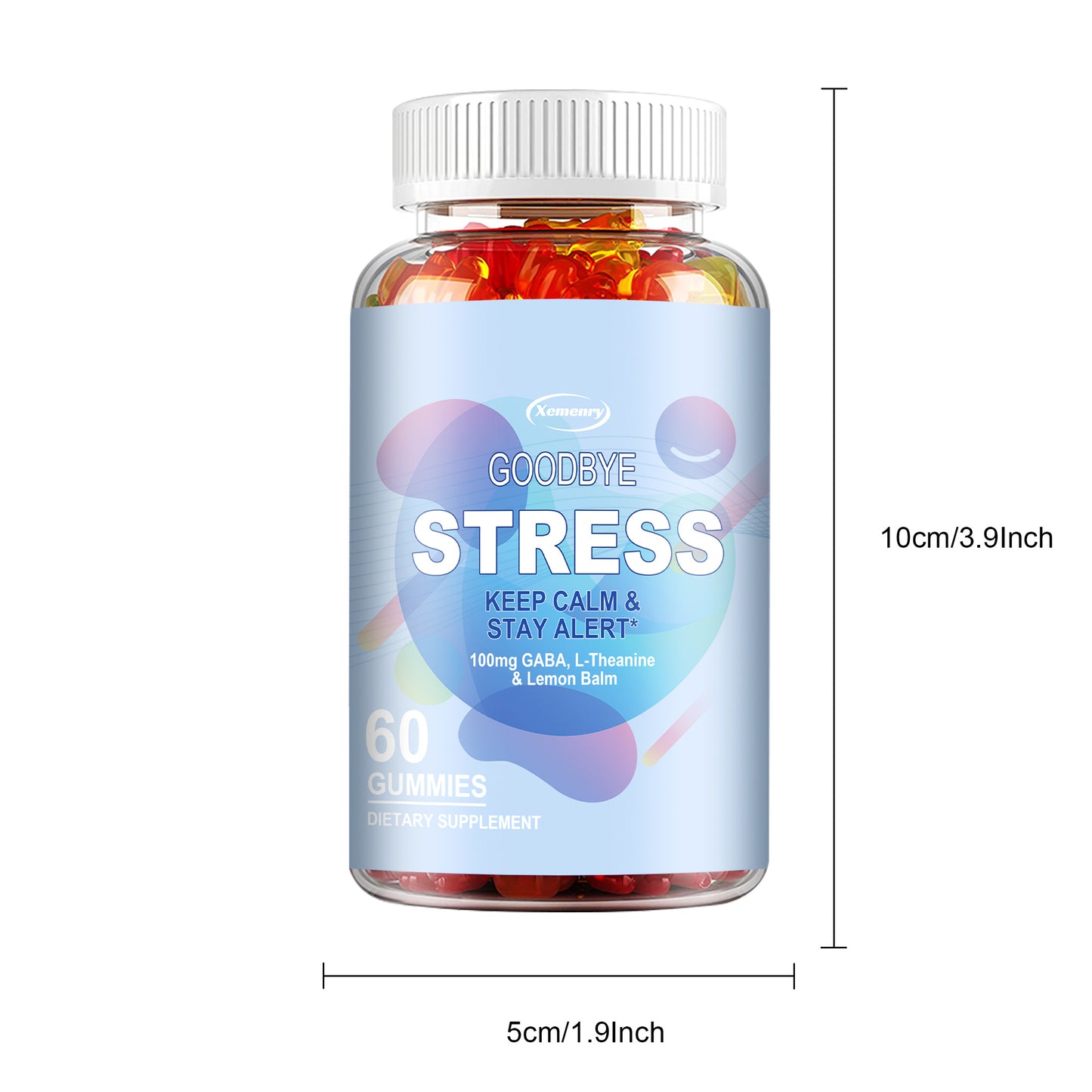 Goodbye Stress - Contains Gamma-aminobutyric Acid, L-Theanine, Lemon Balm Extract, Supports Mood, Relaxation and Sleep - 60pcs
