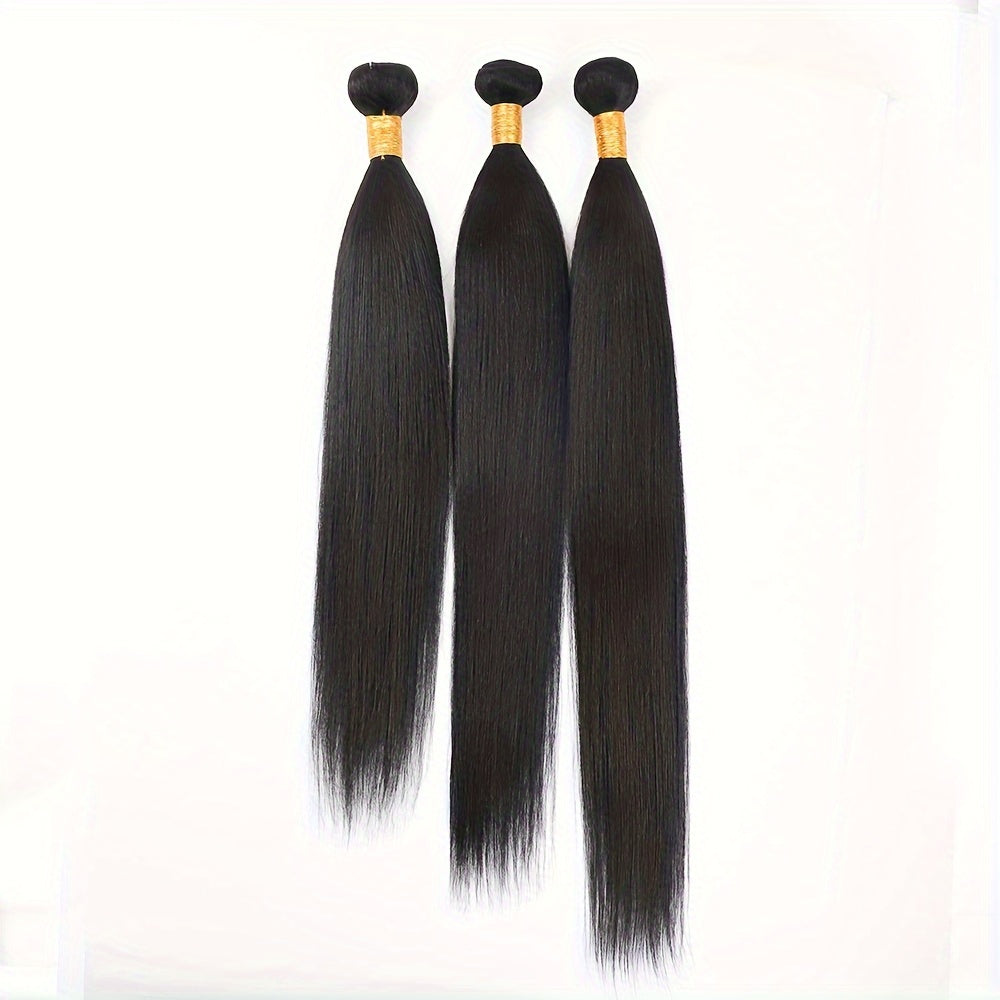 3 Bundles 10A Brazilian Virgin Human Hair Extensions Straight 100% Unprocessed Thick Tangle-Free 10-30 Inch for