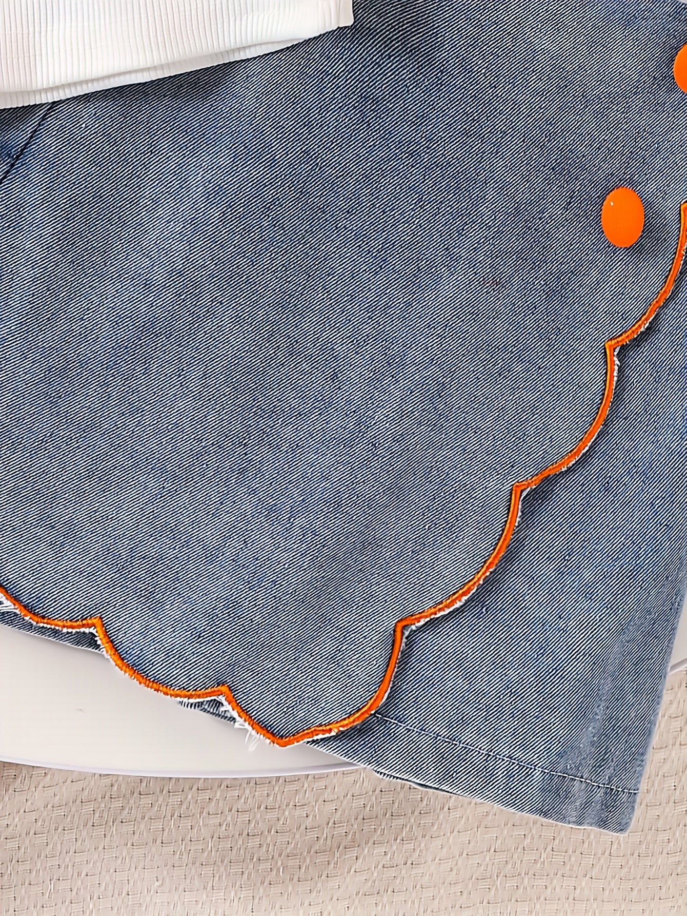 Summer Outfit for Girls Featuring a Floral Collar Top And Denim Shorts, for Outdoor