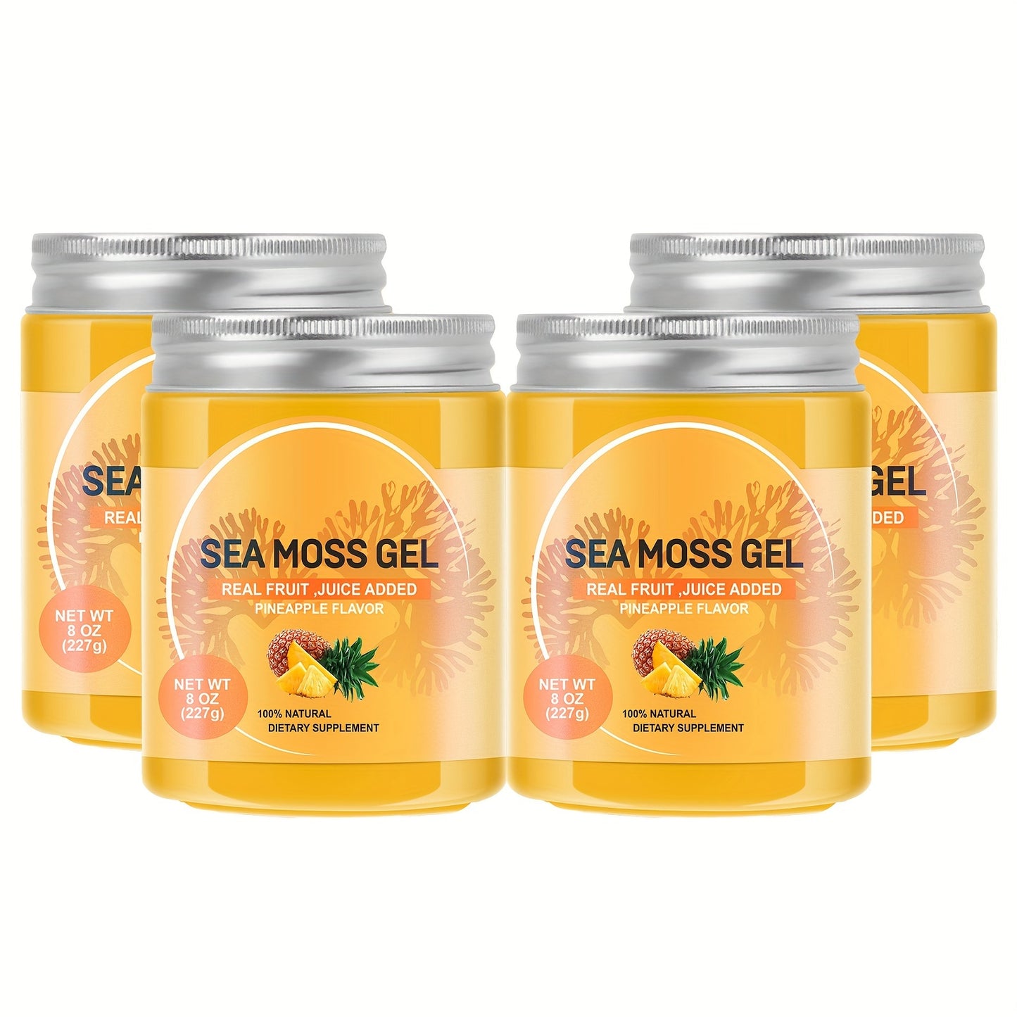 Irish Sea Moss Seamoss Gel Sea Moss Gel Raw Rich In Vitamins & Minerals | Nutritional Supplement | Vitamins and Minerals Wild Harvested, Pineapple Flavor