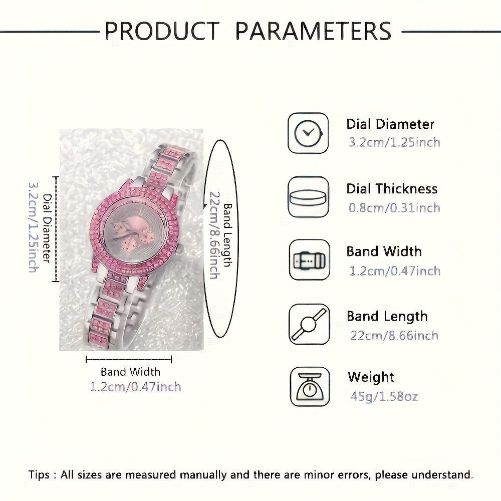 3pcs Women'S Quartz Watch Set - Stainless Steel Minimalist Watches With Crystal Markers, Japanese Movement, Mother'S Day Birthday Christmas Gifts