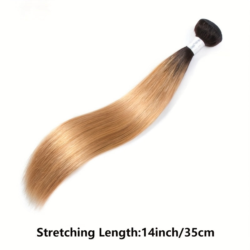 Brazilian Straight Human Hair Bundles Ombre Brown 1B 27 Colored Human Hair Weave Bundles for Women Remy Hair