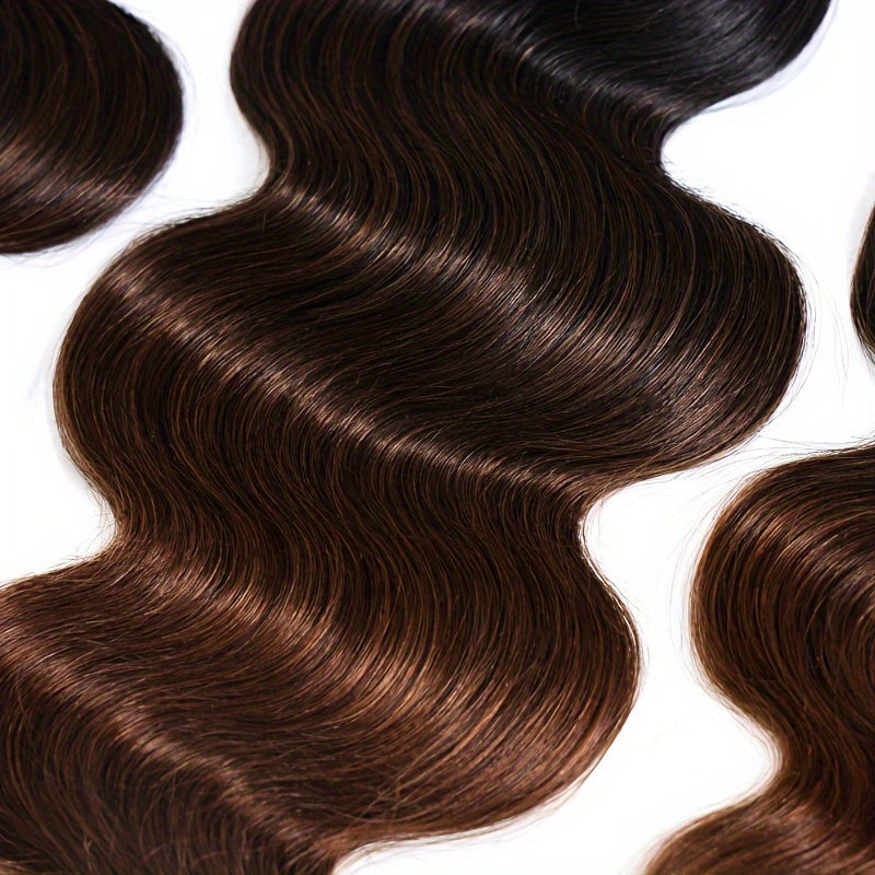 UNice Chestnut Brown Ombre 3 Pcs/pack Body Wave Human Hair Bundles