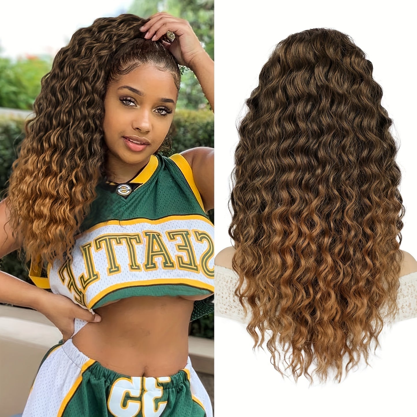 1Pcs Curly Ponytail Extension Drawstring Ponytail For Women Black Mixed Medium Auburn Curly Clip In Hair Extensions 20 Inch Ponytail Extension Synthetic Hairpiece For Daily Party