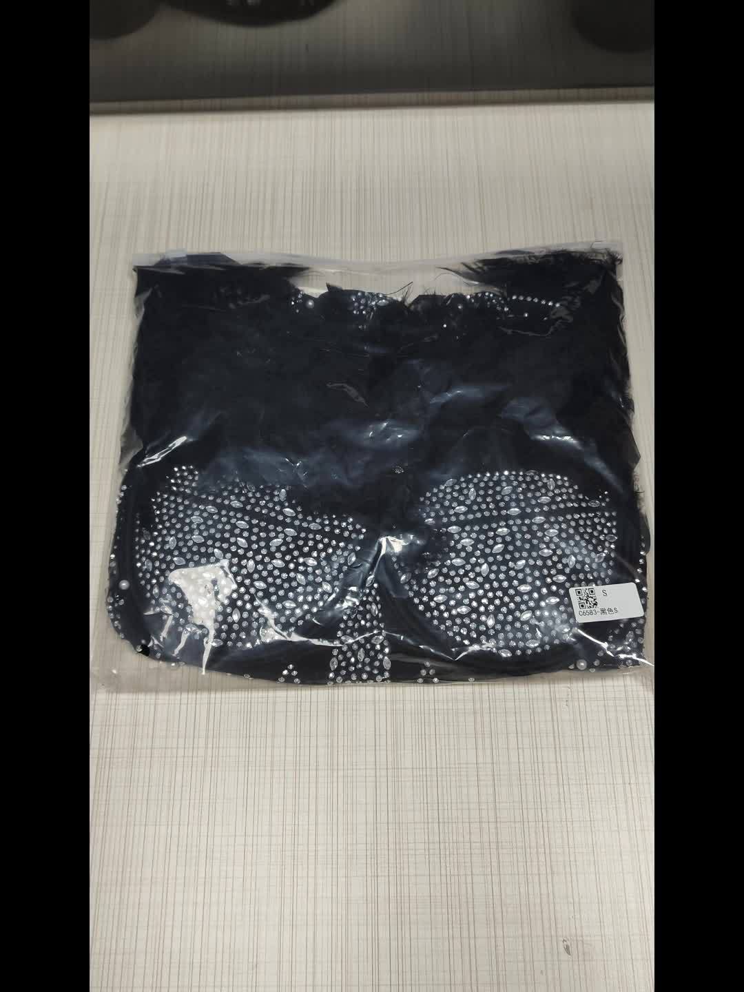 Rhinestone Choker Neck Romper Jumpsuit - Sexy Backless Design, Feather Hem, Perfect for Spring and Summer, Women's Clothing