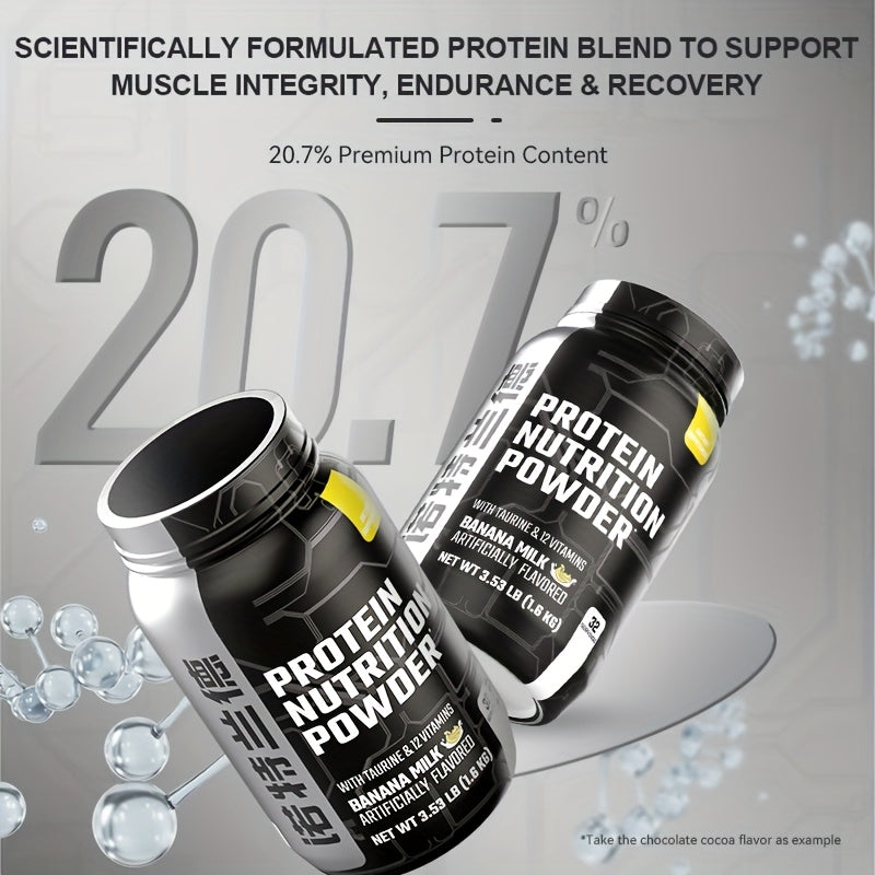 Protein Nutrition Powder - Banana Milk Flavor With Taurine & 12 Vitamins - 3.53LB