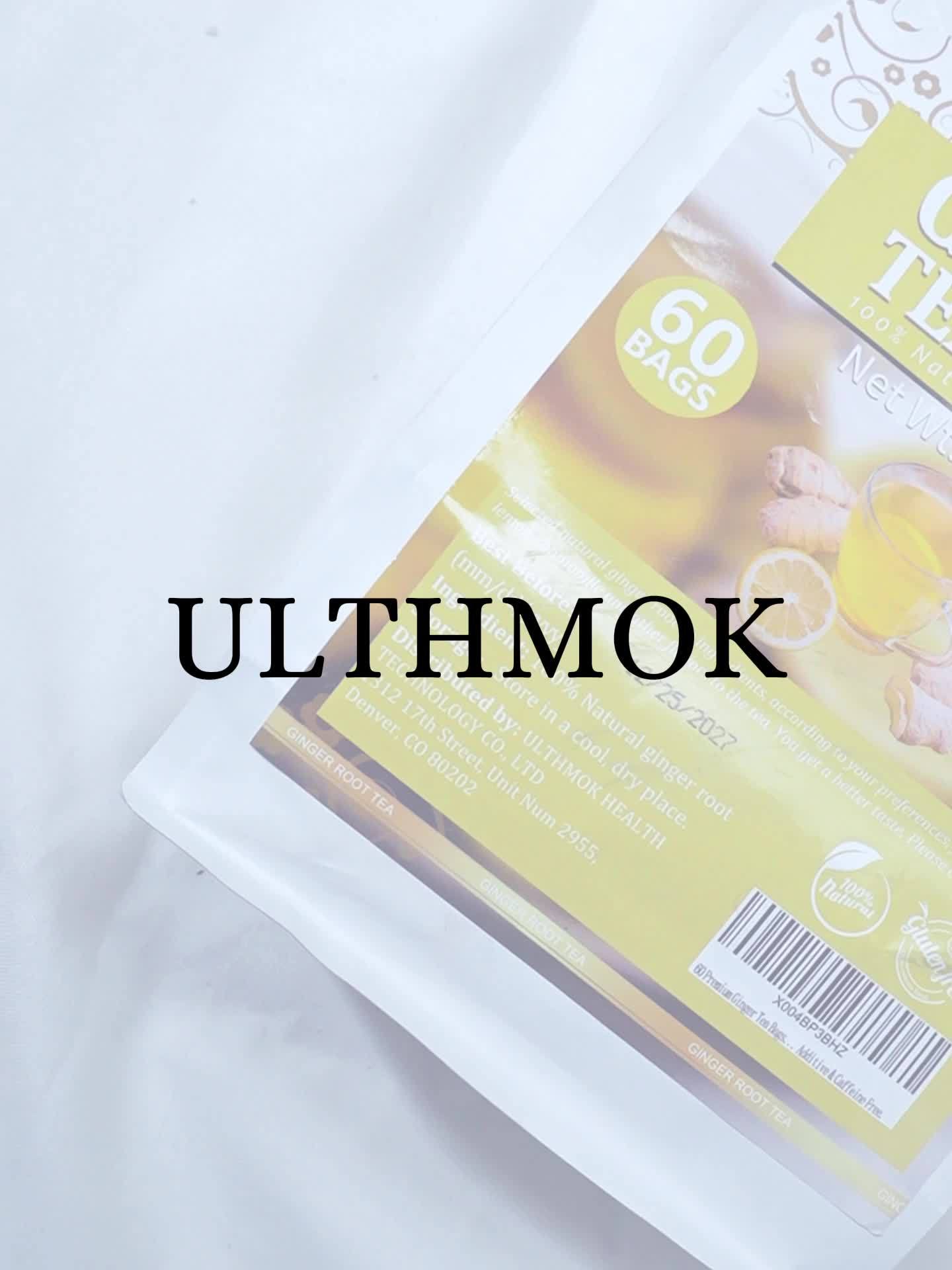 60 Premium Ginger Tea Bags, Natural Ginger Root, No Caffeine Free.Easter, ULTHMOK