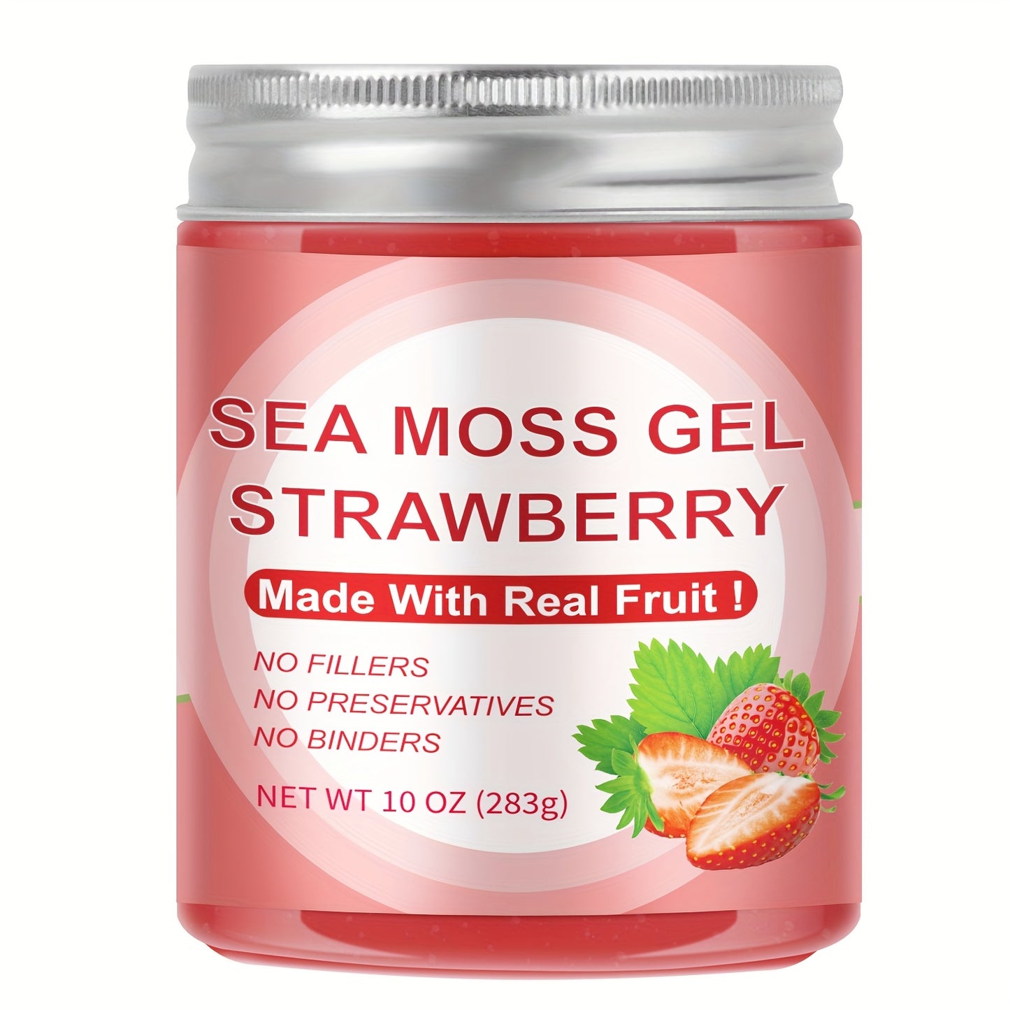 All-age Use, Raw Irish Sea Moss Strawberry Flavor Sea Moss Gel True Strawberry Flavor Sea Moss Gel Raw Sea Moss Gel, Nutritional Supplement, NET WT 28oz, Rich In Minerals & Vitamins