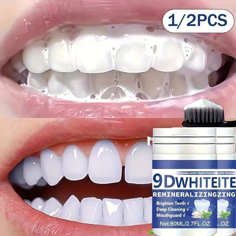 9D White Remineralizing Hydroxyapatite Tooth Powder, Tooth Powder, Deep Cleaning, Fresh Breath, Ideal for Oral Health & Hygiene Gift for Women Men, Breath Freshener, Toothpaste, Tooth Cleaning Powder for Daily Life