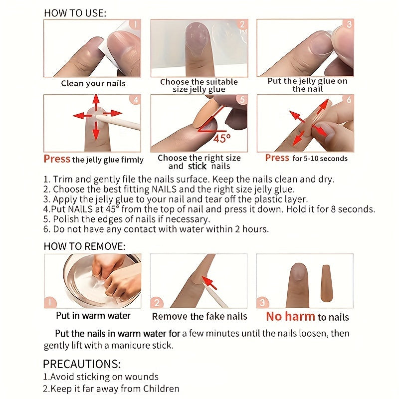 24pcs Glossy Long Coffin Press-On Nails - Pink to Blue Gradient with Stars & Pattern, French Style Reusable Fake Nails for Women and Girls