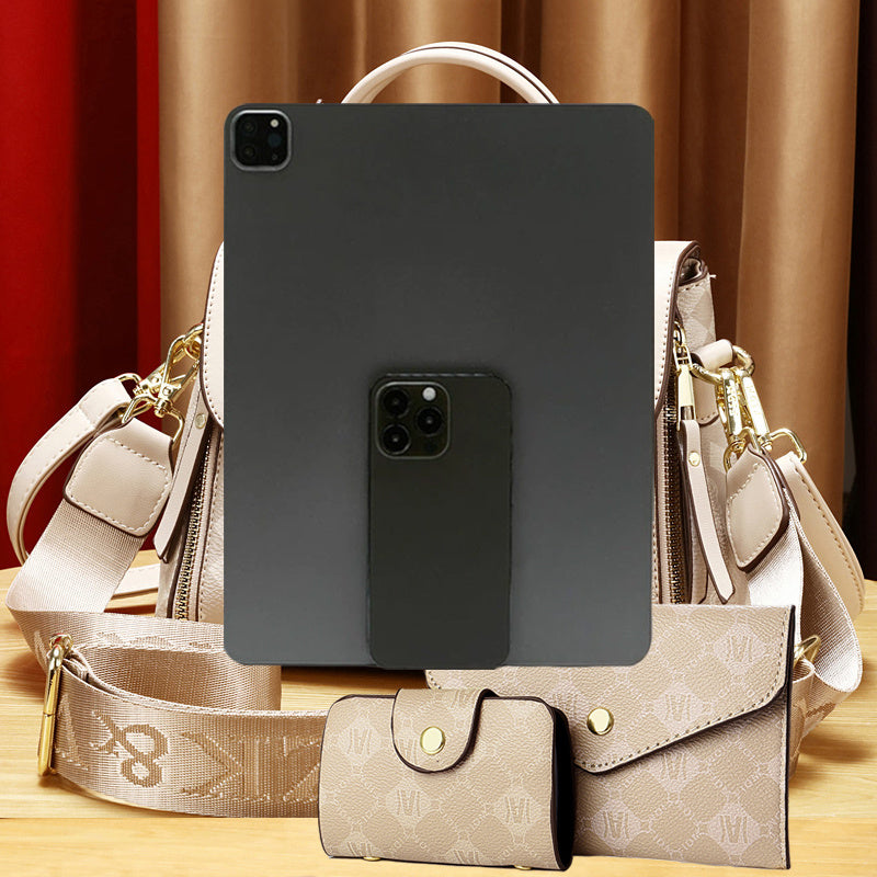 Women'S Handbag Set - Elegant Brown & Golden Tote with Detachable Strap, Zipper Closure, Polyester - Stylish Everyday & Formal Purse for Women, Versatile For Casual & Formal Occasions, Ladies Handbags, Urban Style, Durable Co