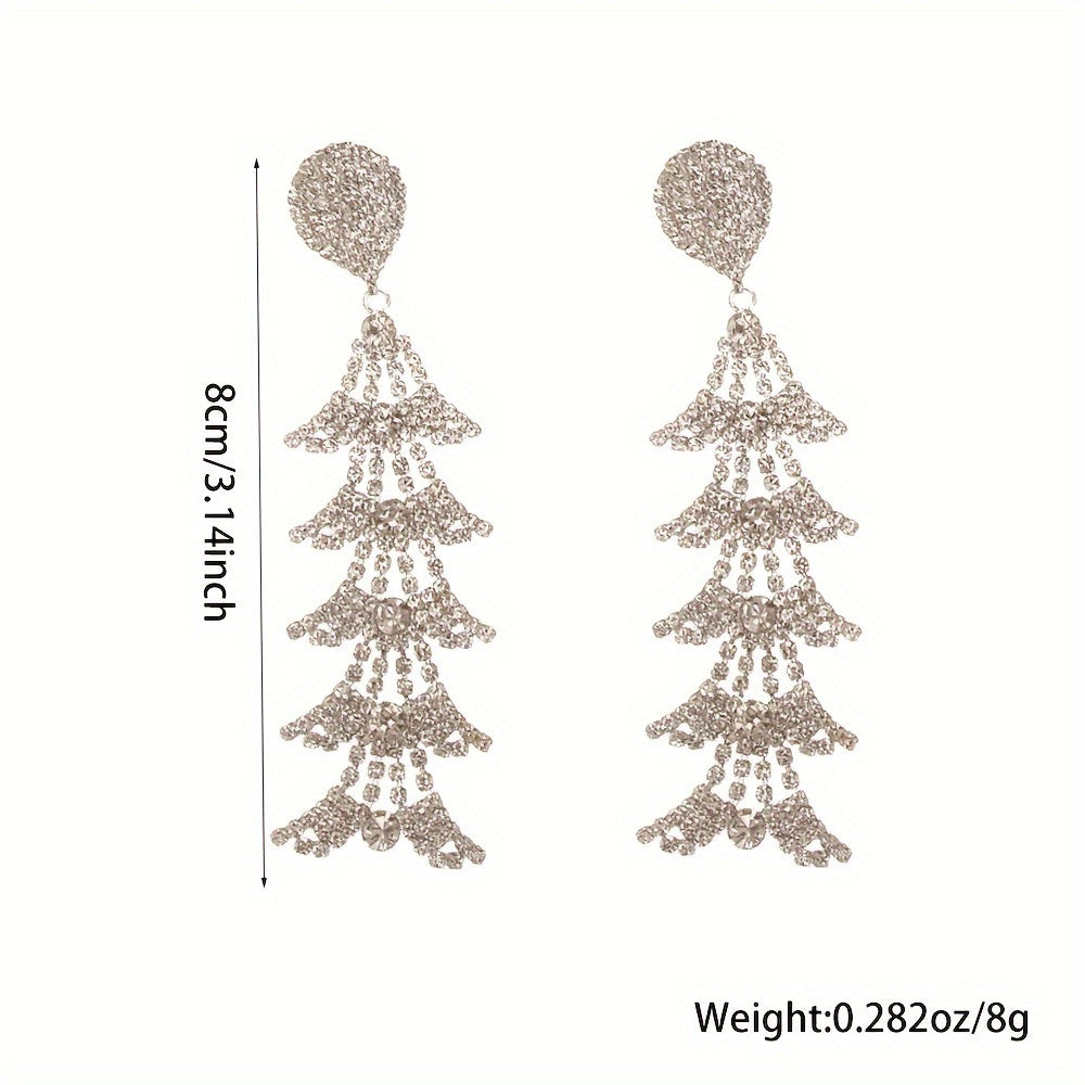 Chic 2pcs Set: Women's Long Geometric Cube Pendant Earrings - Perfect for Parties and Everyday Shines