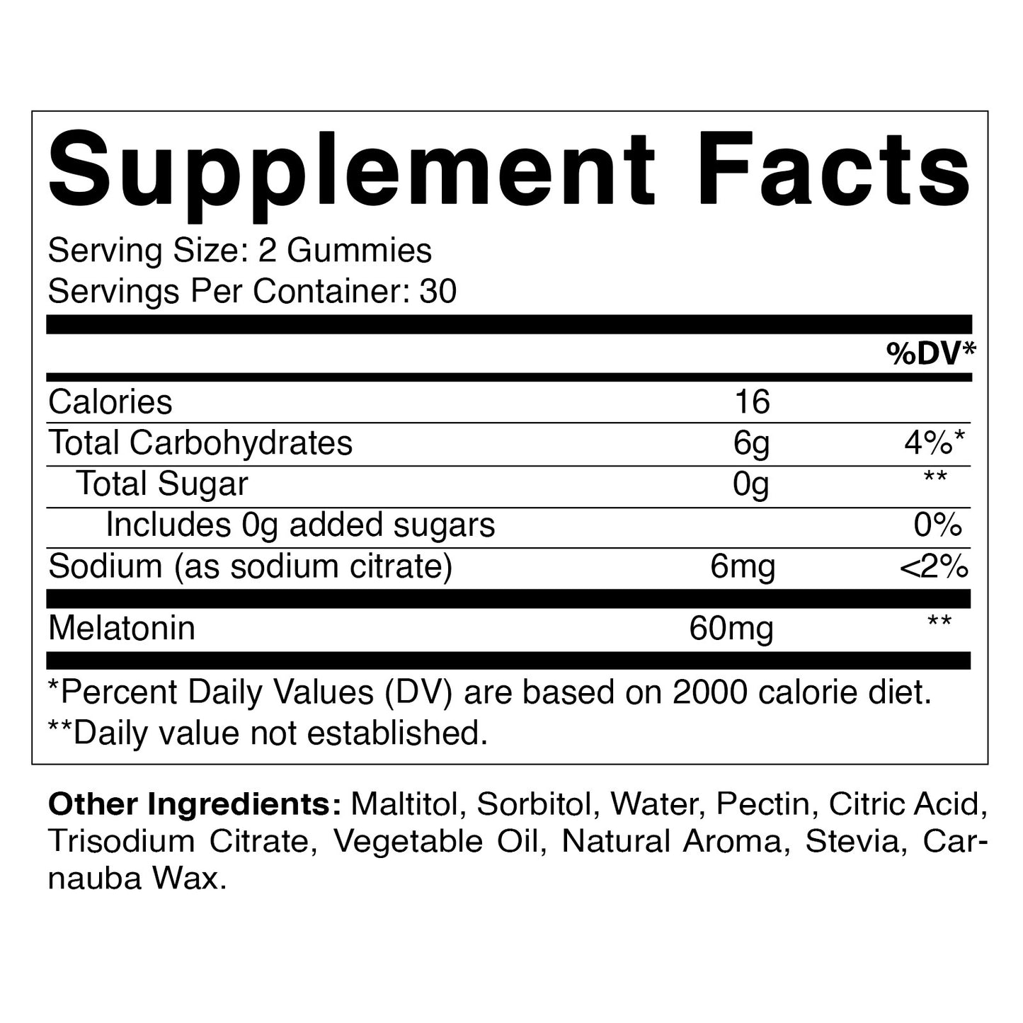 Vitamatic Sugar Free Melatonin 60mg - 60 Vegetarian Gummies - Non-Habit Forming Supplement