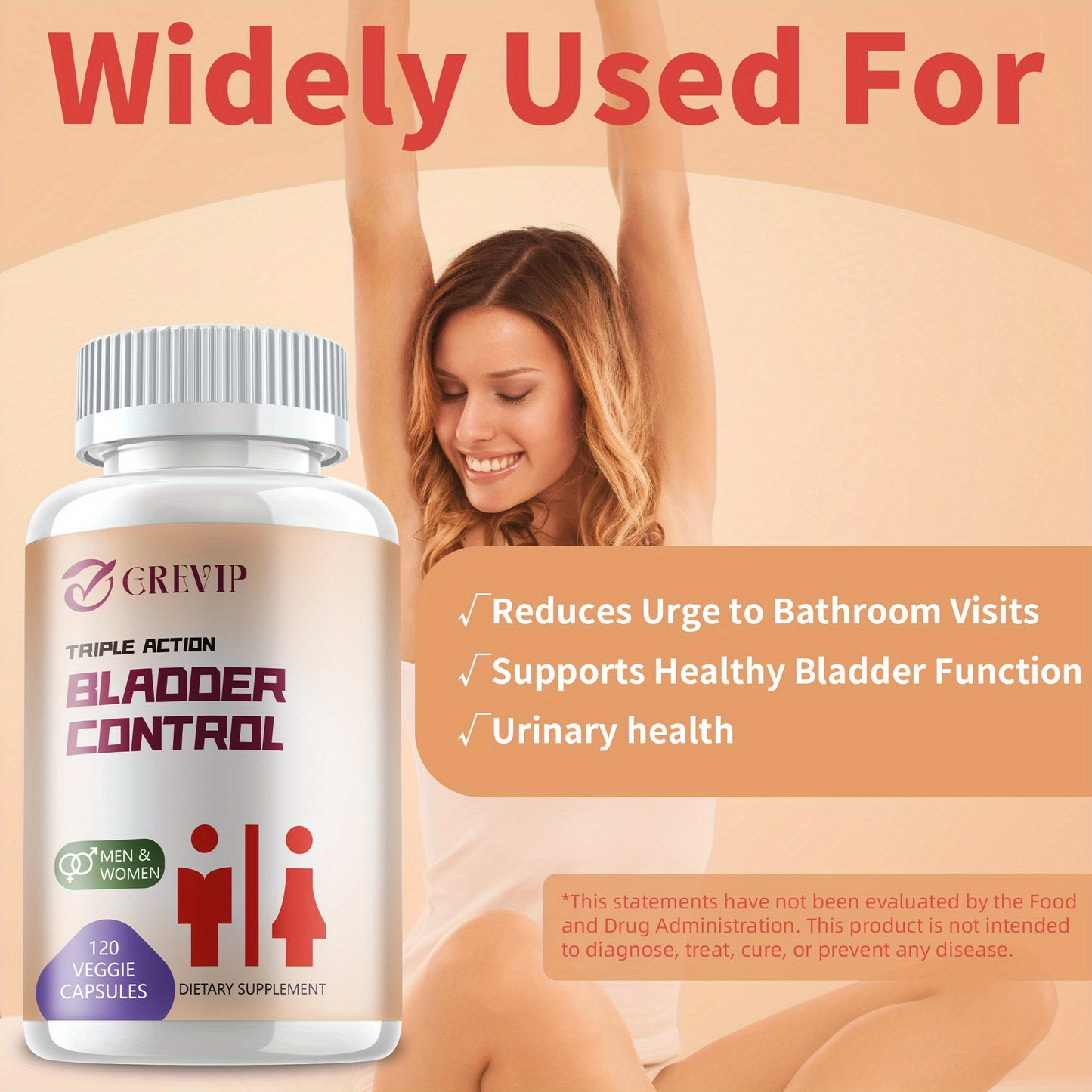 Bladder Control - with Pumpkin Seed, Cranberry, Boswellia, Supports Urinary Tract Health, Bladder Health, Prostate Health - 120pcs