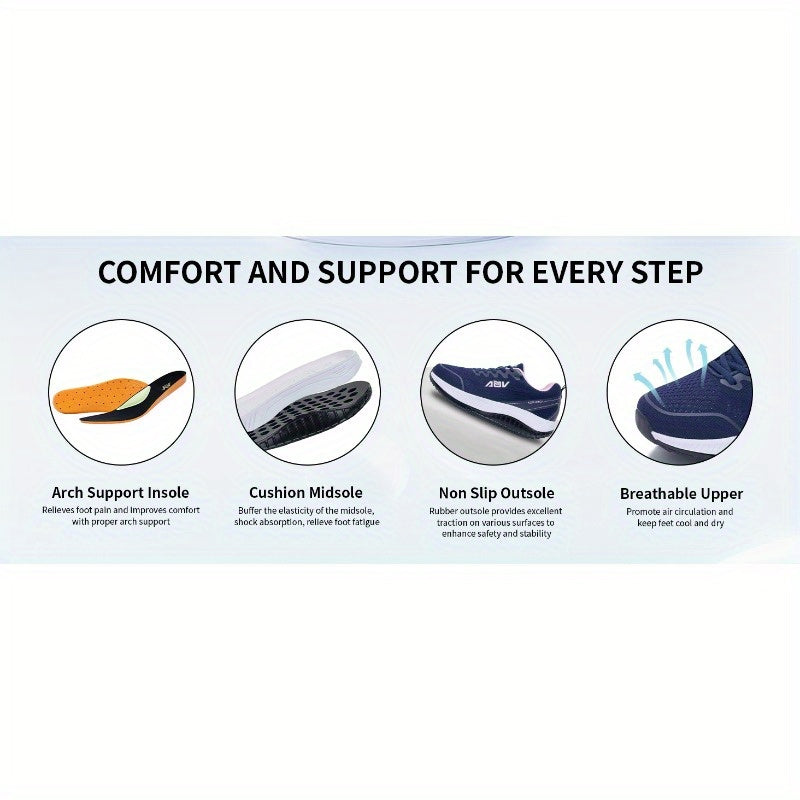 Women'S Lightweight Mesh Casual Sports Shoes - Breathable, Lace-Up Running Shoes, Comfortable Rubber Soles, Fashionable Solid-Color Casual Walking Shoes