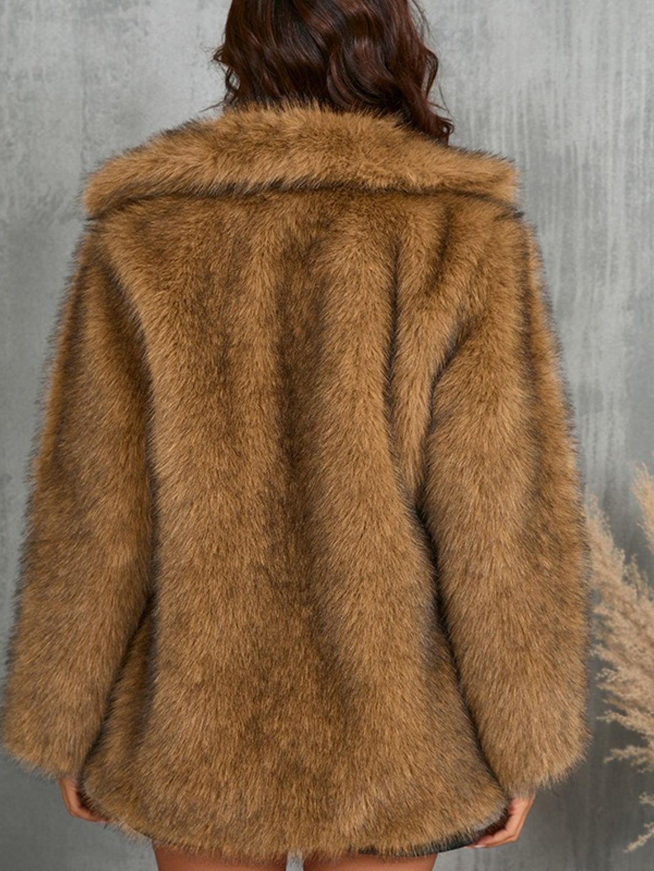 Plus Size, 2025European and American Autumn and Winter Women's Toka Collar Coat Artificial Imitation Coat