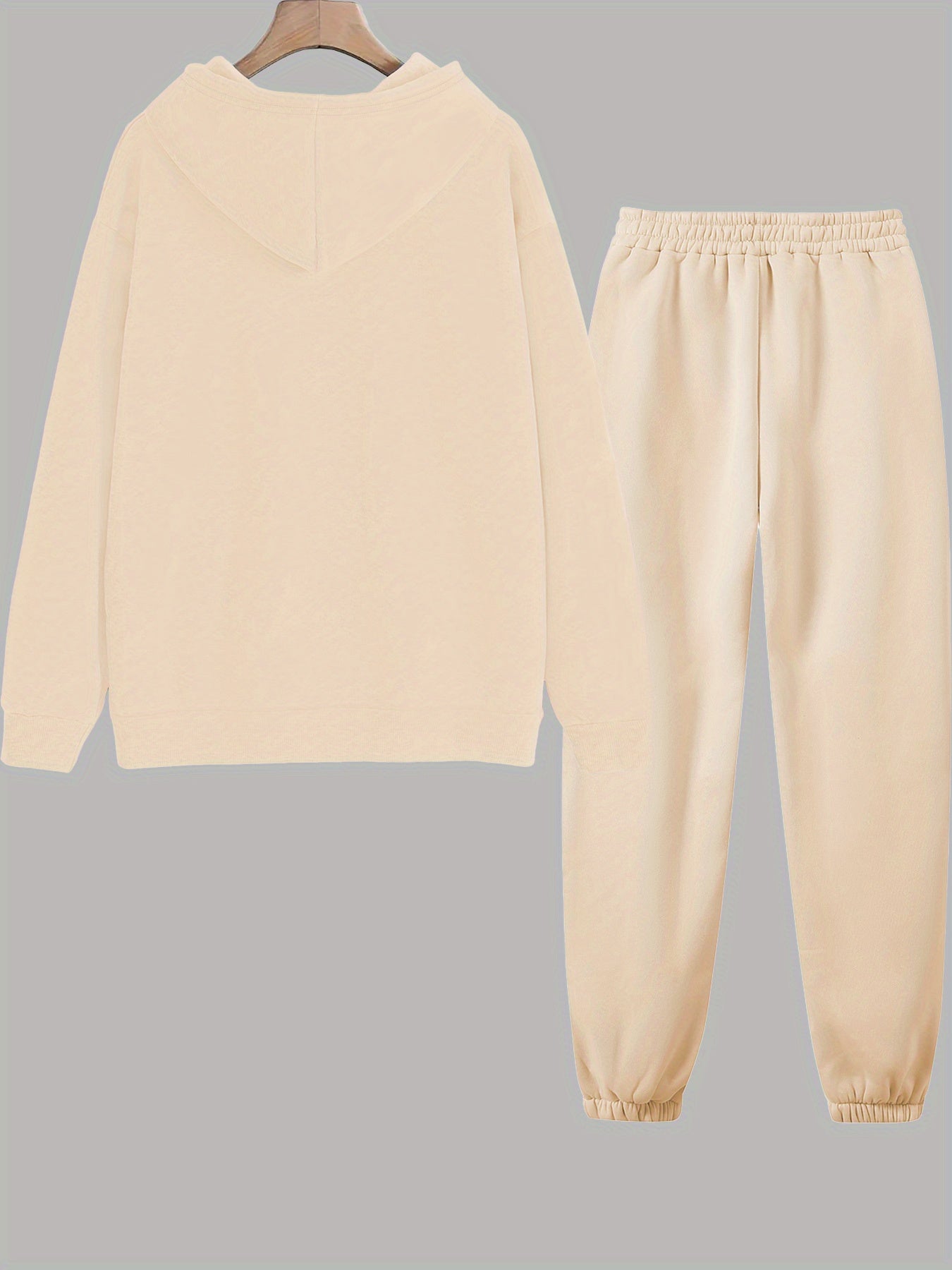 Women'S Casual Two-Piece Set - "Blessed" Print Hoodie & Sweatpants, Cozy Fall/Winter Outfit with Drawstring Waist, Long Sleeve Pullover & Joggers, Casual Wear, |casual Style|drawstring Waistband, Sweater Set