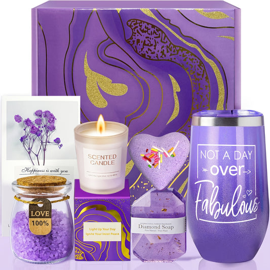 Mother'S Day Gift, Gifts For Women, Valentines Day Gift, Women Gifts For Christmas, Anniversary, Birthday Gifts For Women, Ideal Gifts For Her, Bath Care Gift Box Set - Including Cup, Bath Bombs, Bath Salts, Candles, Self Car