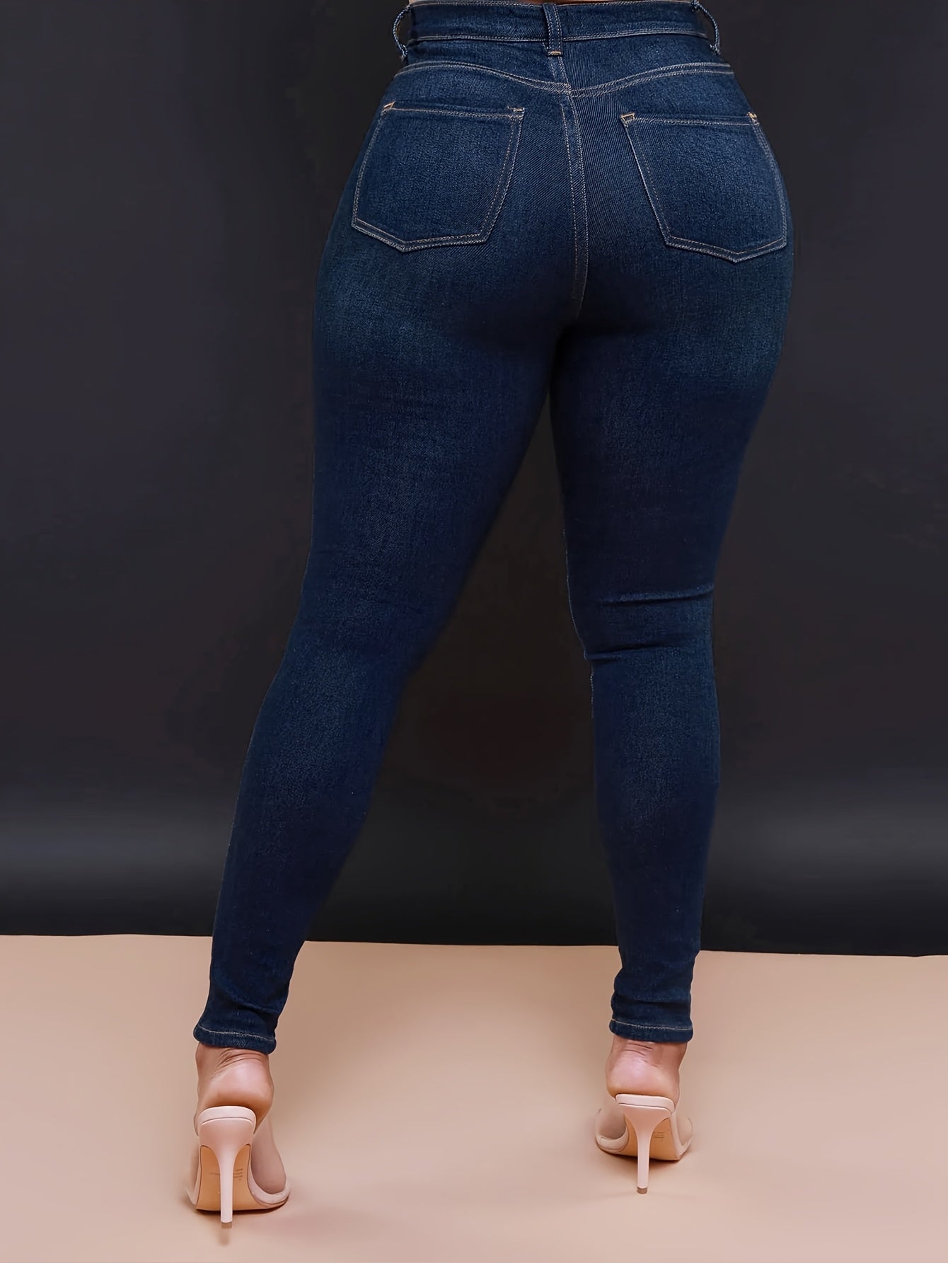 Women's Casual Four Seasons Slim Fit Elastic Solid Color Washed Denim Jeans European Style Denim Shorts Women's Versatile Denim Jeans