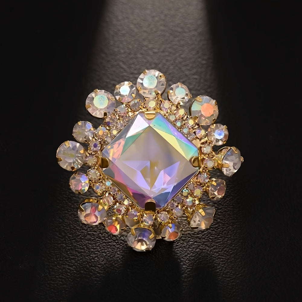 Trendy New Colorful Square Party Rings, Versatile And Unique Round Rings for Events.