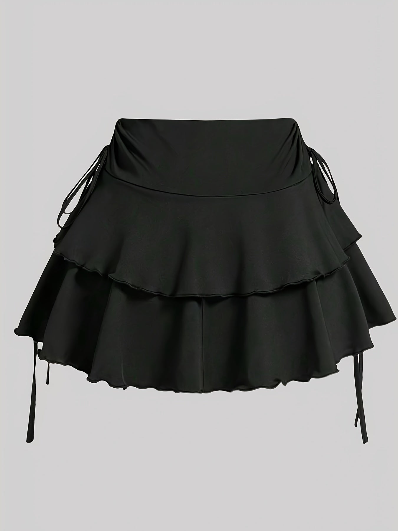 Hot And Popular Casual Elastic Pure Black Skirt For Spring, Summer, And Autumn