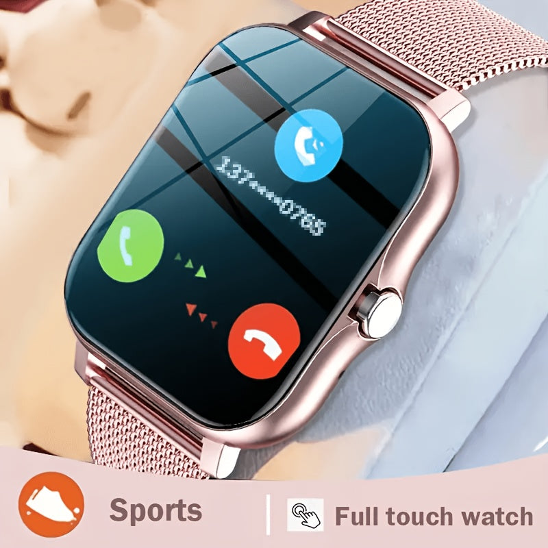 2024 Trendy Smartwatch, Versatile, Full Touch Display With Wireless Calling - Fitness Tracker, Free Steel Band, Compatible With Android And IOS, Perfect Gift For Halloween Christmas!