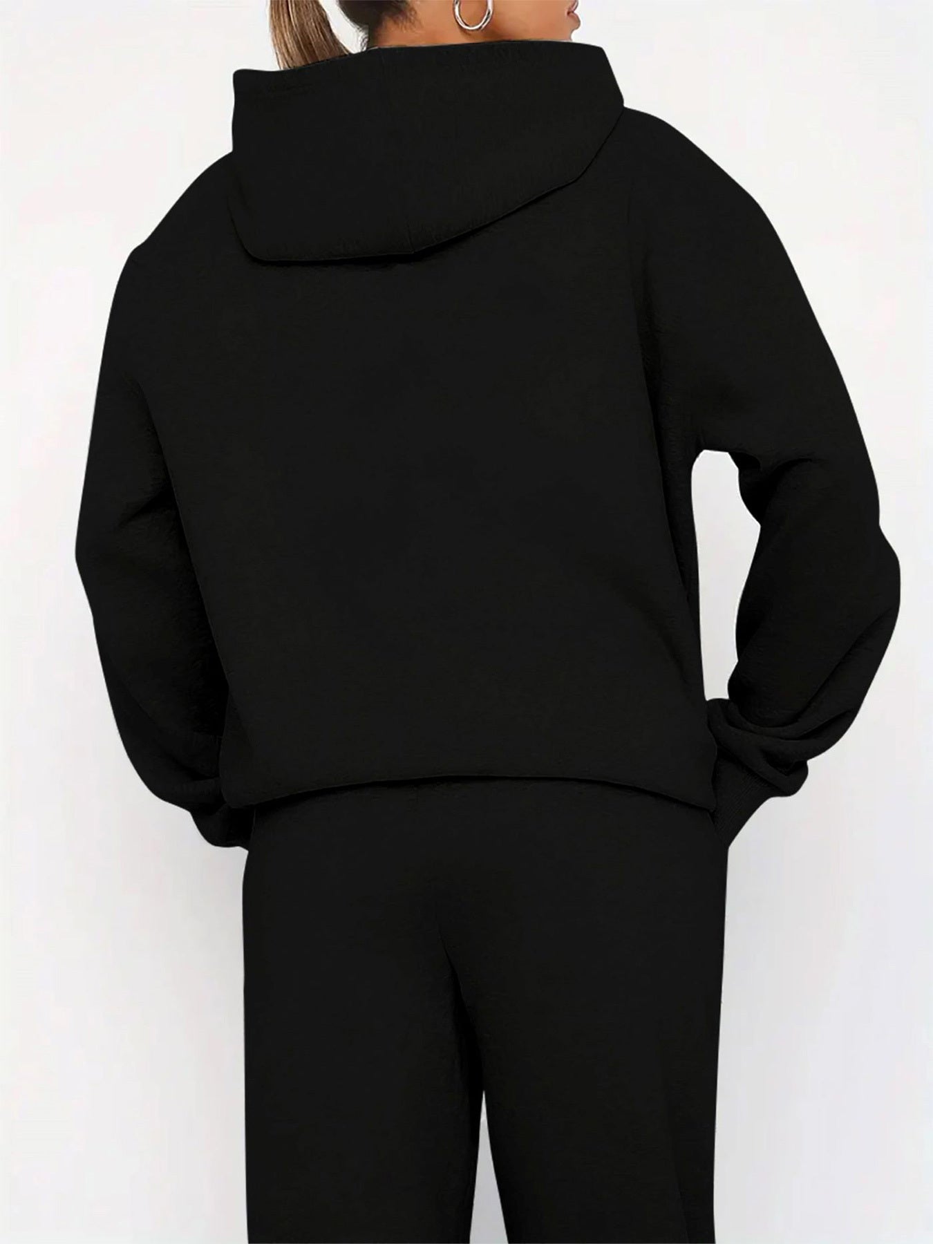 Women'S Casual Two-Piece Set - "Blessed" Print Hoodie & Sweatpants, Cozy Fall/Winter Outfit with Drawstring Waist, Long Sleeve Pullover & Joggers, Casual Wear, |casual Style|drawstring Waistband, Sweater Set