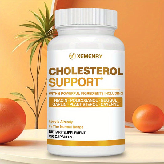 Cholesterol Support - with Niacin, Plant Sterol, Cayenne Pepper, Garlic Bulb Powder, Antioxidant - 120pcs