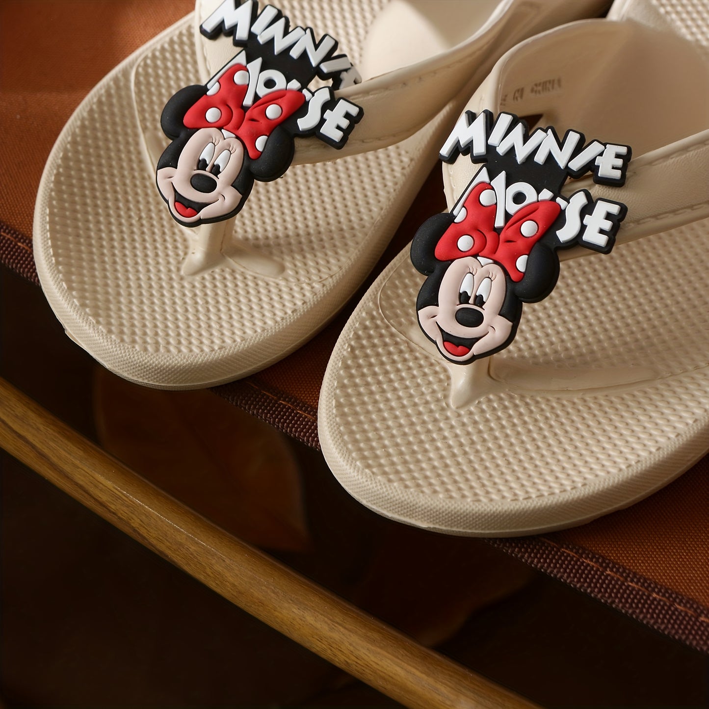 Minnie Mouse EVA Flip-Flops - Comfortable, Non-Slip, All-Season Sandals with Adjustable Strap, Ideal for Beach, Pool, and Outdoor Activities, Casual Footwear | Playful Design | Adjustable Strap Sandals