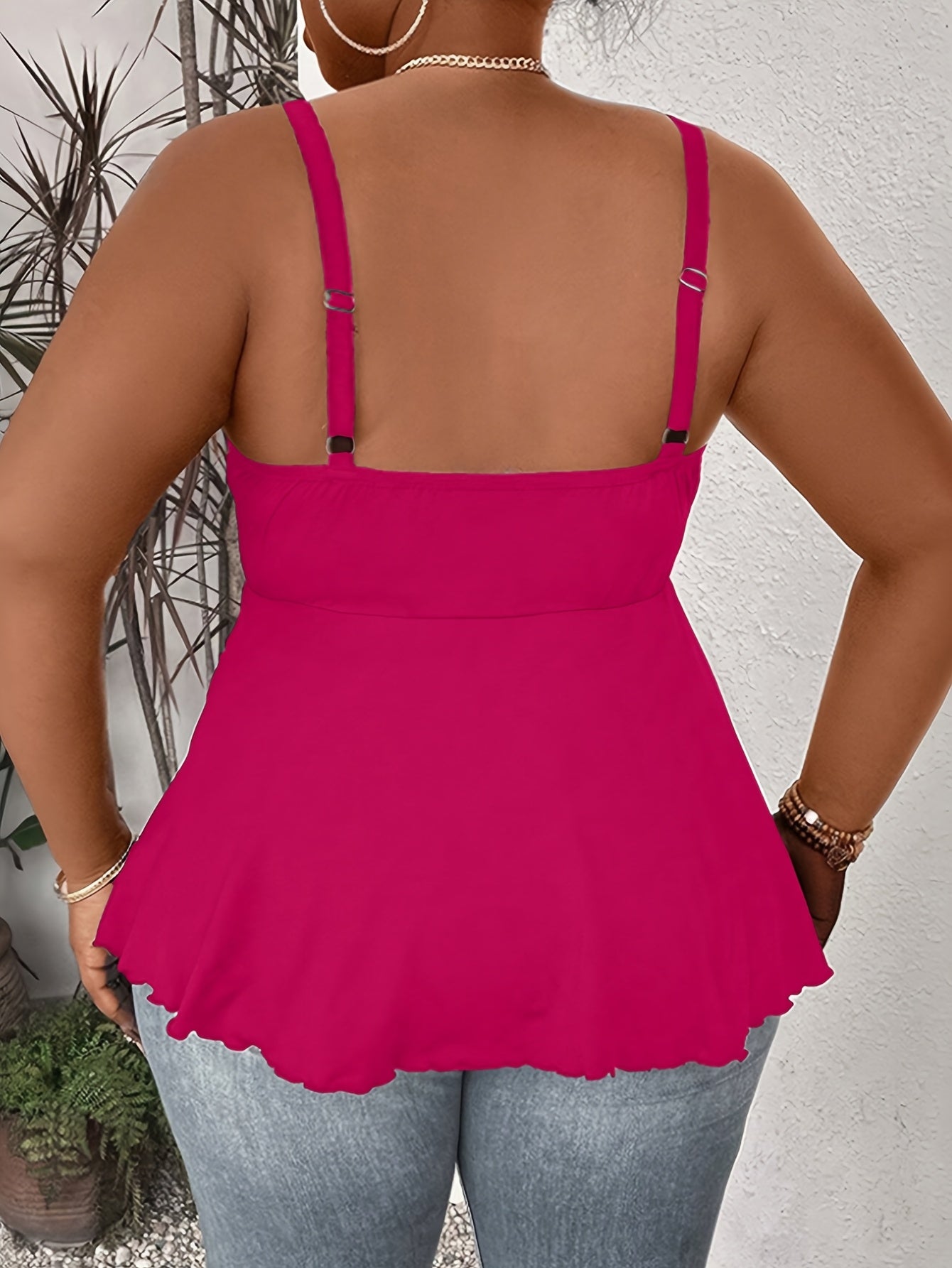 Plus Size, Plus Size Womens Sexy Strappy Square Neck Vest Tank Shirt Cami Party Top Blouse Oversized