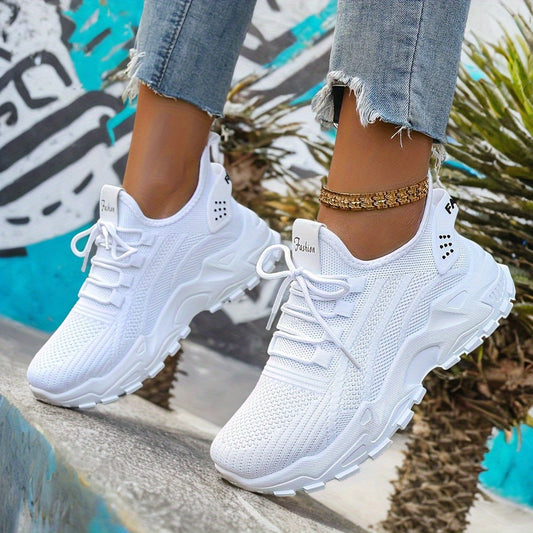 Women'S Lightweight Athletic Shoes - Breathable Knit Running Sneakers, Soft Sole Low-Cut Design for All Seasons