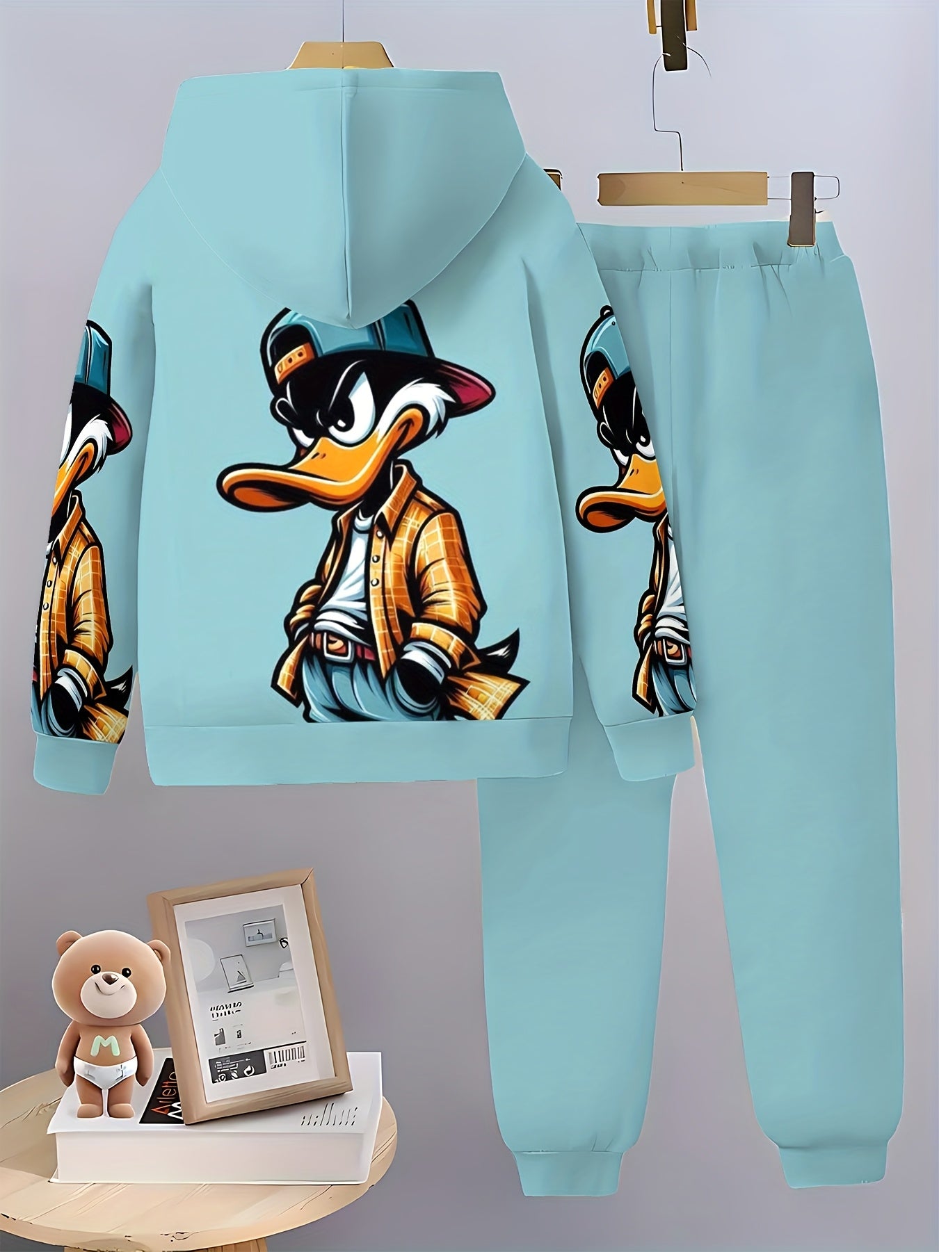 [Boys' 3D Printed Hoodie Set] Boys' Fashion 3D Printed Casual Hoodie Set for Spring and Autumn, Long SleeveSportswear, Boys" Outdoor Hoodie Set, Perfect for Outdoor