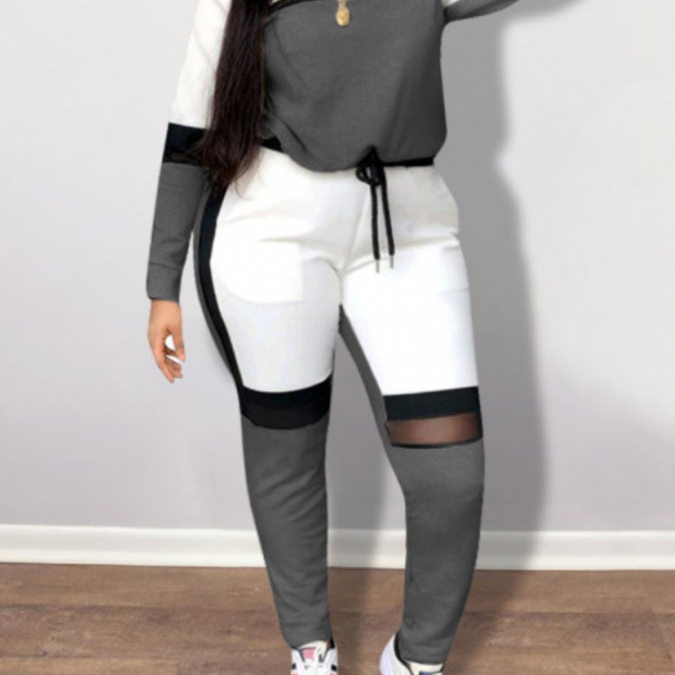 2pcs Women's Shapewear & Athletic Training Suit - Full-Body Panel Set with Tummy Control, Butt Lifter & Hip Enhancer, Color Block Sportswear for Gym, Dance, Yoga - Machine Washable 2pcs Outfit