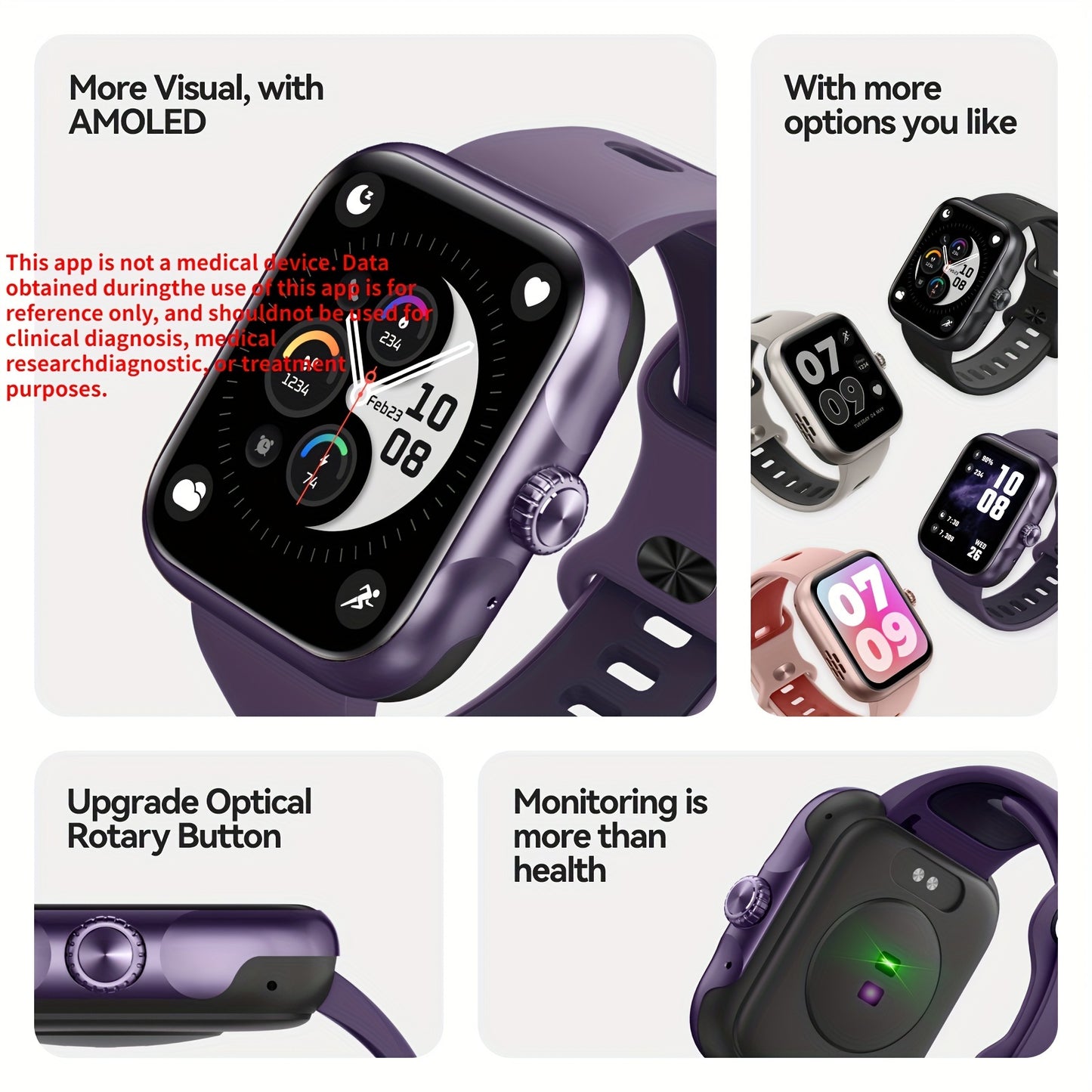 [GPS Smart Watch, 100+ Sports Modes] 100+ Sports Modes GPS Smart Watch - High Quality Outdoor Fitness Activity Tracker - Pedometer, Step count, Mileage, Calorie, Sedentary reminder, Weather, Music Playback control, Watch don'