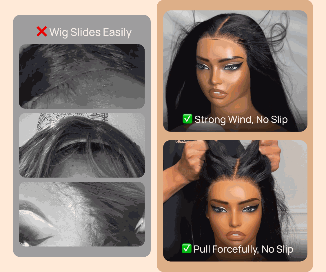 Nadula Highlights Wavy Bob Glueless Wig with Dark Root 13x4 Pre Cut Lace Bye Bye Slip Short Bob Human Hair Wig Ready to Wear